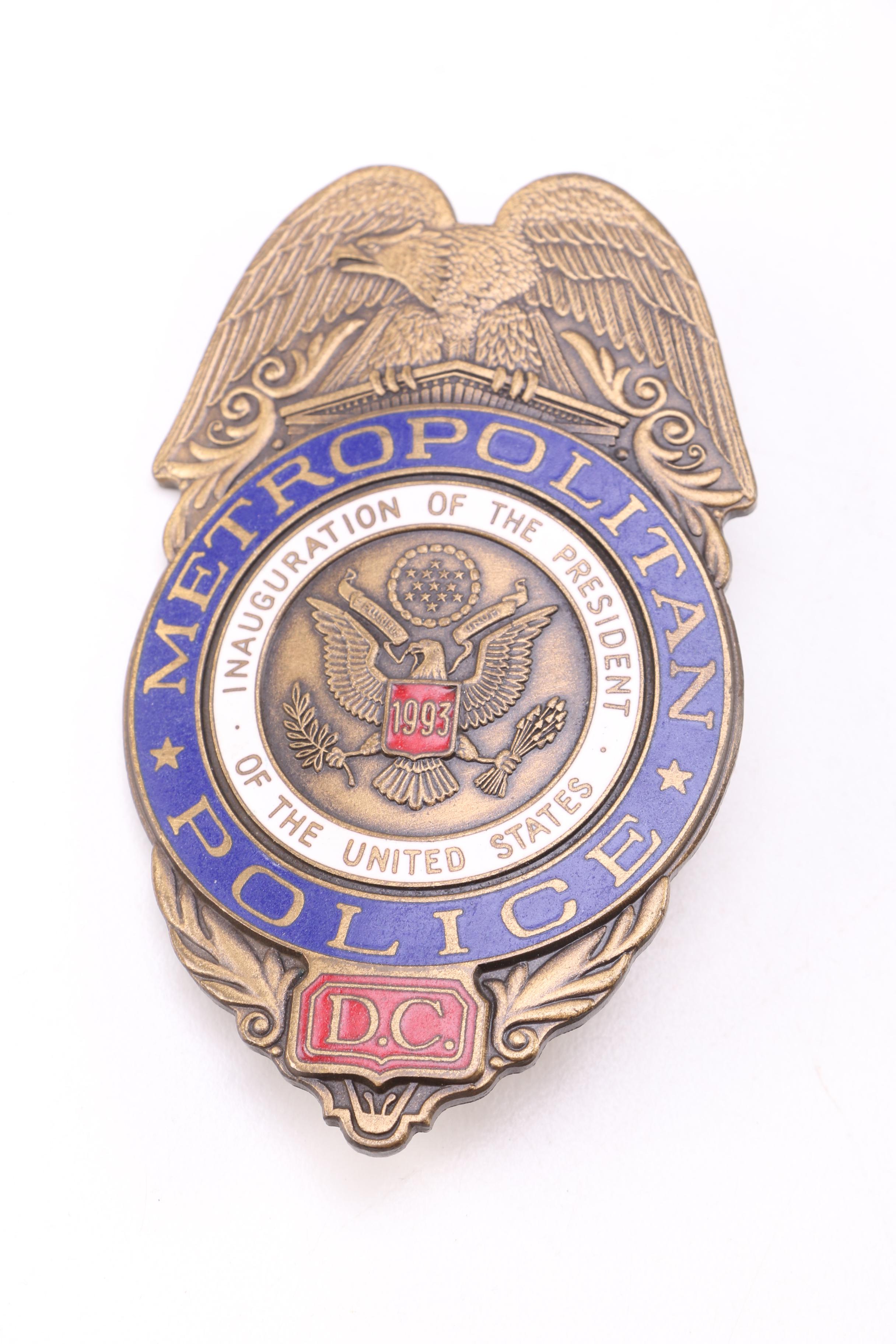 1993 Presidential Inauguration DC Metro Police Badge