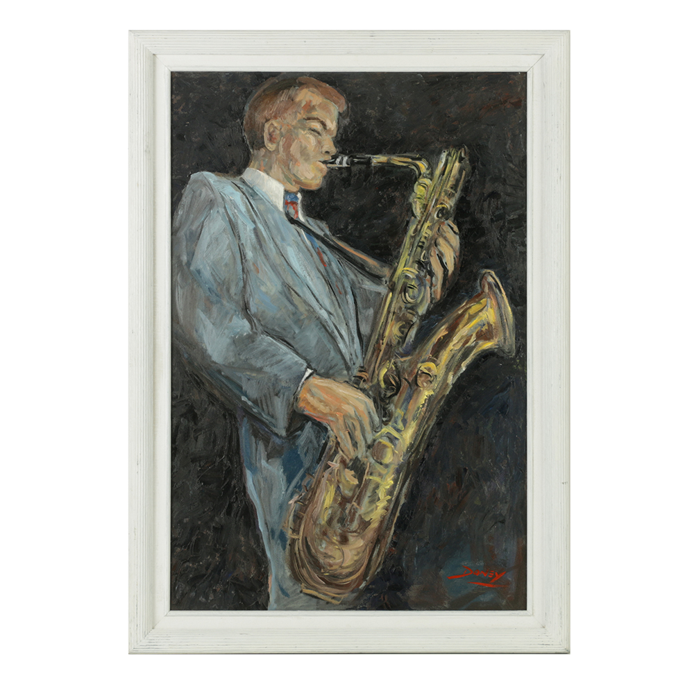 Robert Doney Oil Painting on Canvas "Gerry Mulligan"