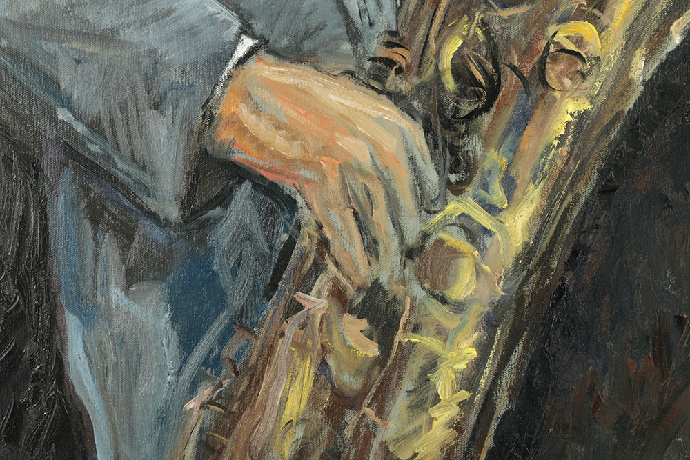 Robert Doney Oil Painting on Canvas "Gerry Mulligan"