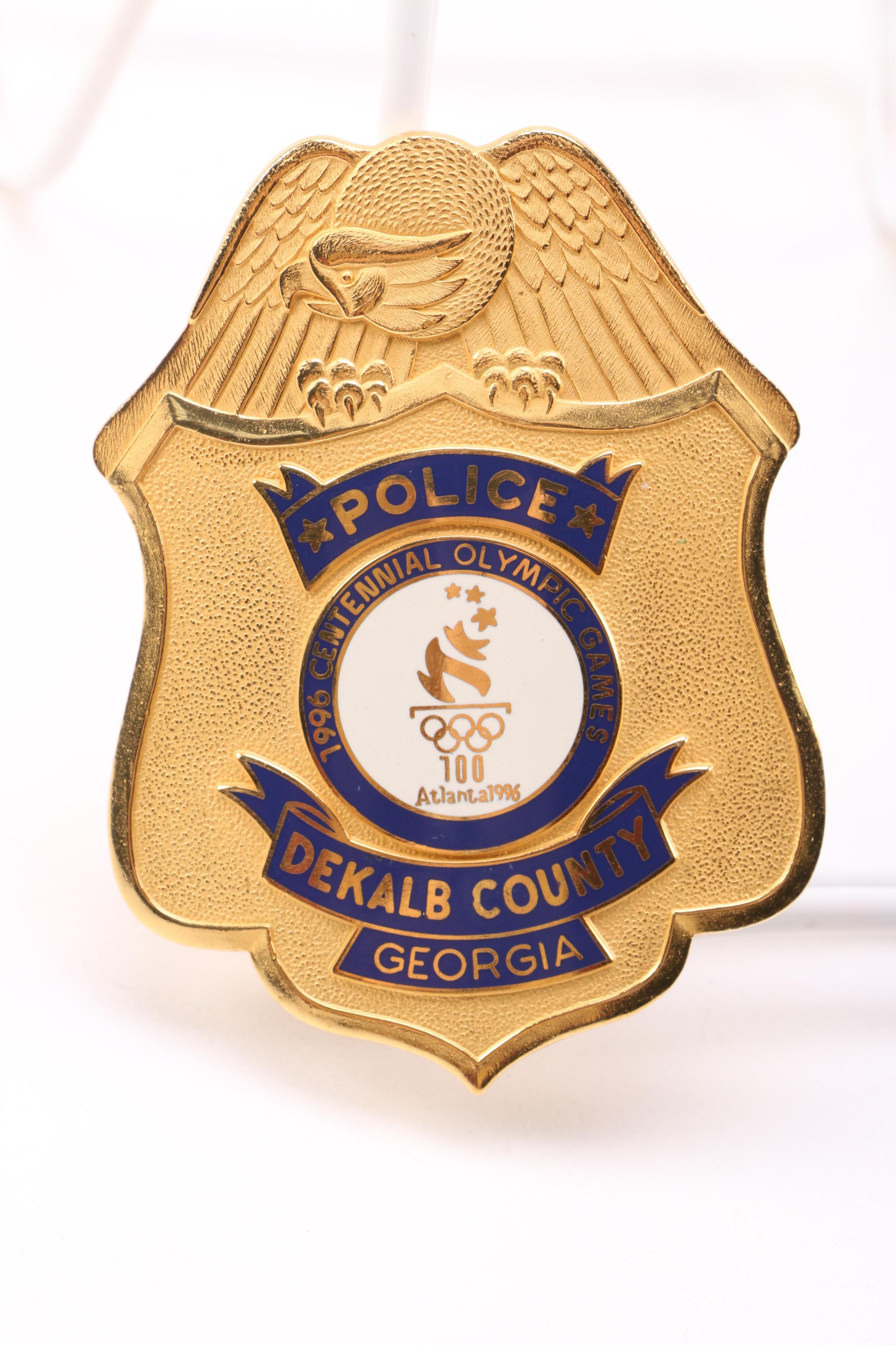 DeKalb County Georgia 1996 Olympic Police Badge