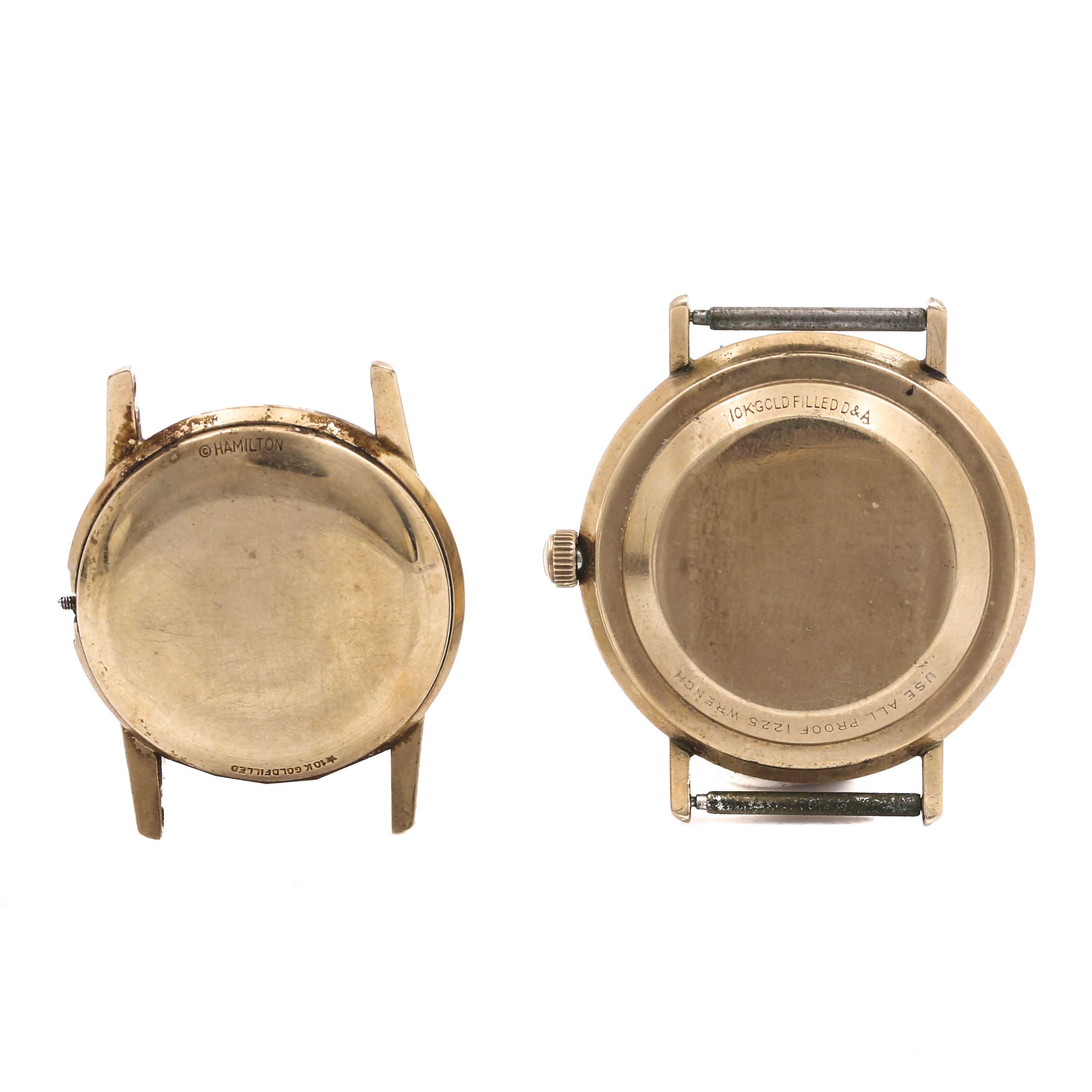 Hamilton and LeCoultre 10K Gold Filled Watch Cases