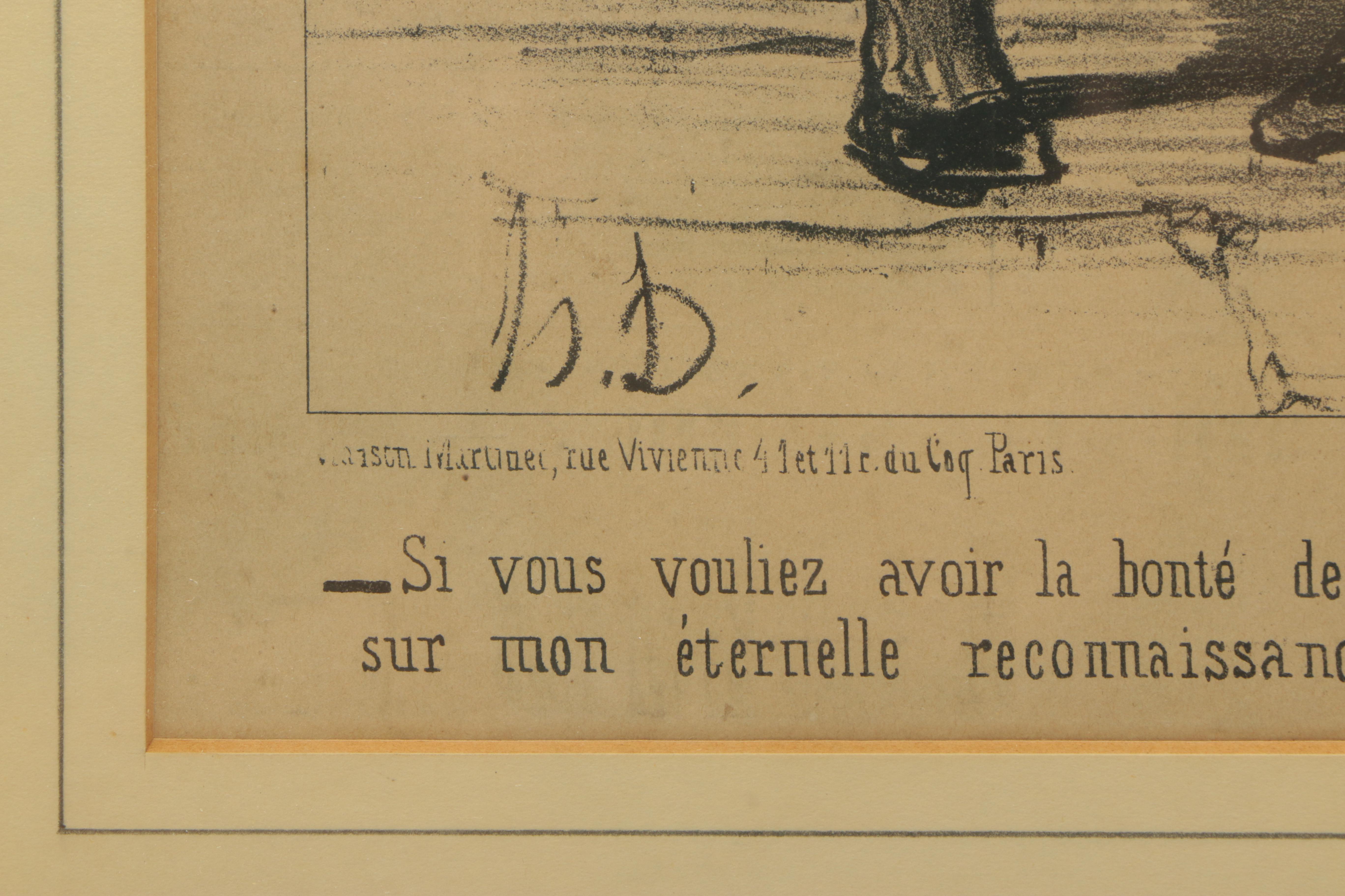 Honoré Daumier Lithograph and Intaglio Caricature Prints of Courtroom Scenes