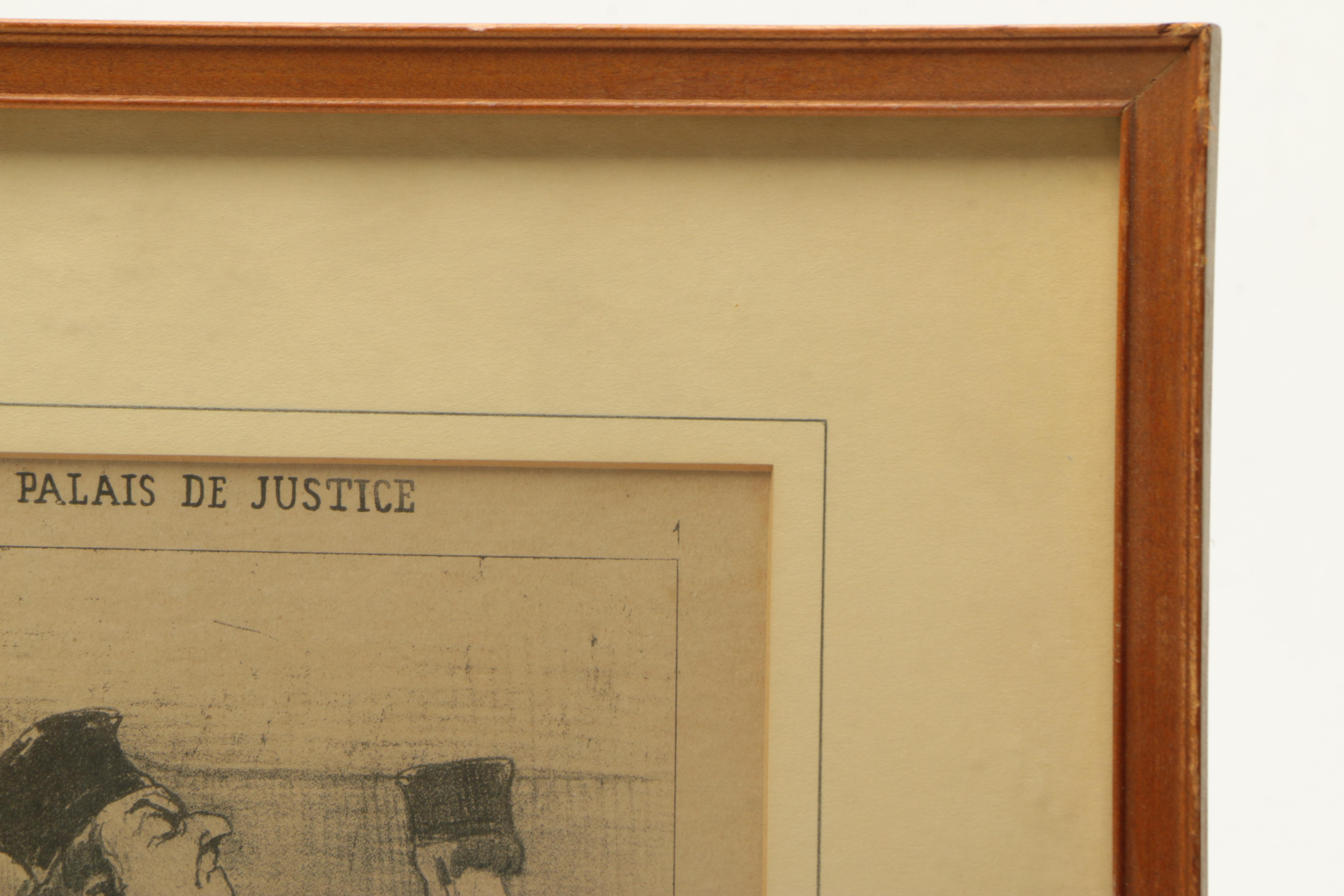 Honoré Daumier Lithograph and Intaglio Caricature Prints of Courtroom Scenes