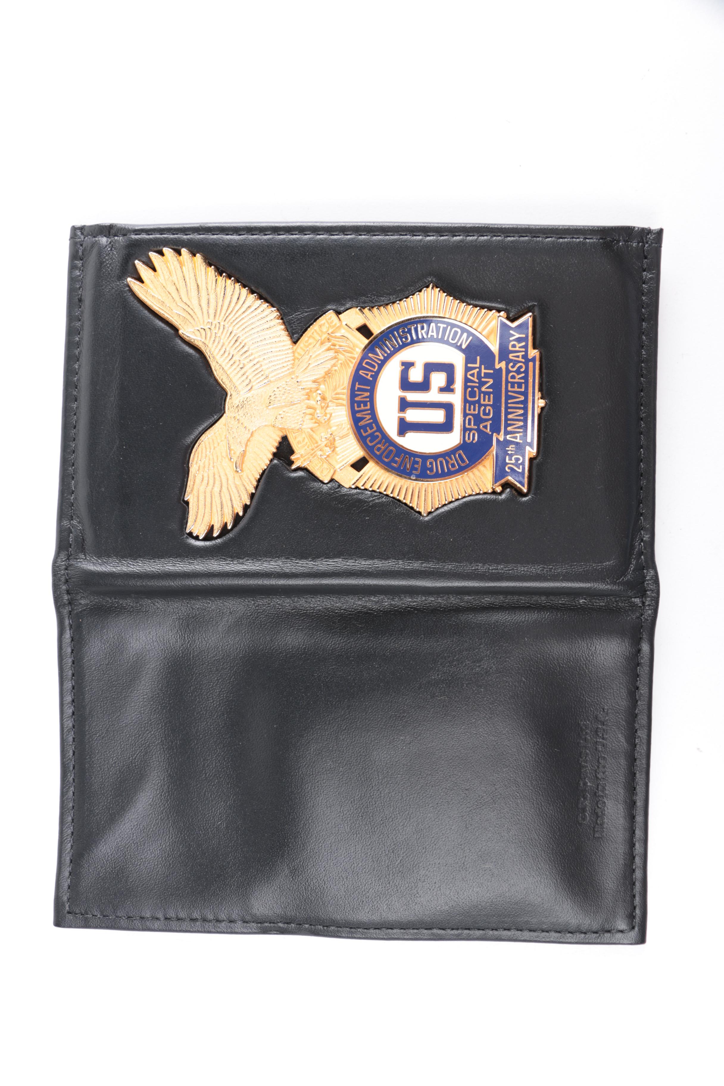 Commemorative Drug Enforcement Administration 25th Anniversary Badge Wallet