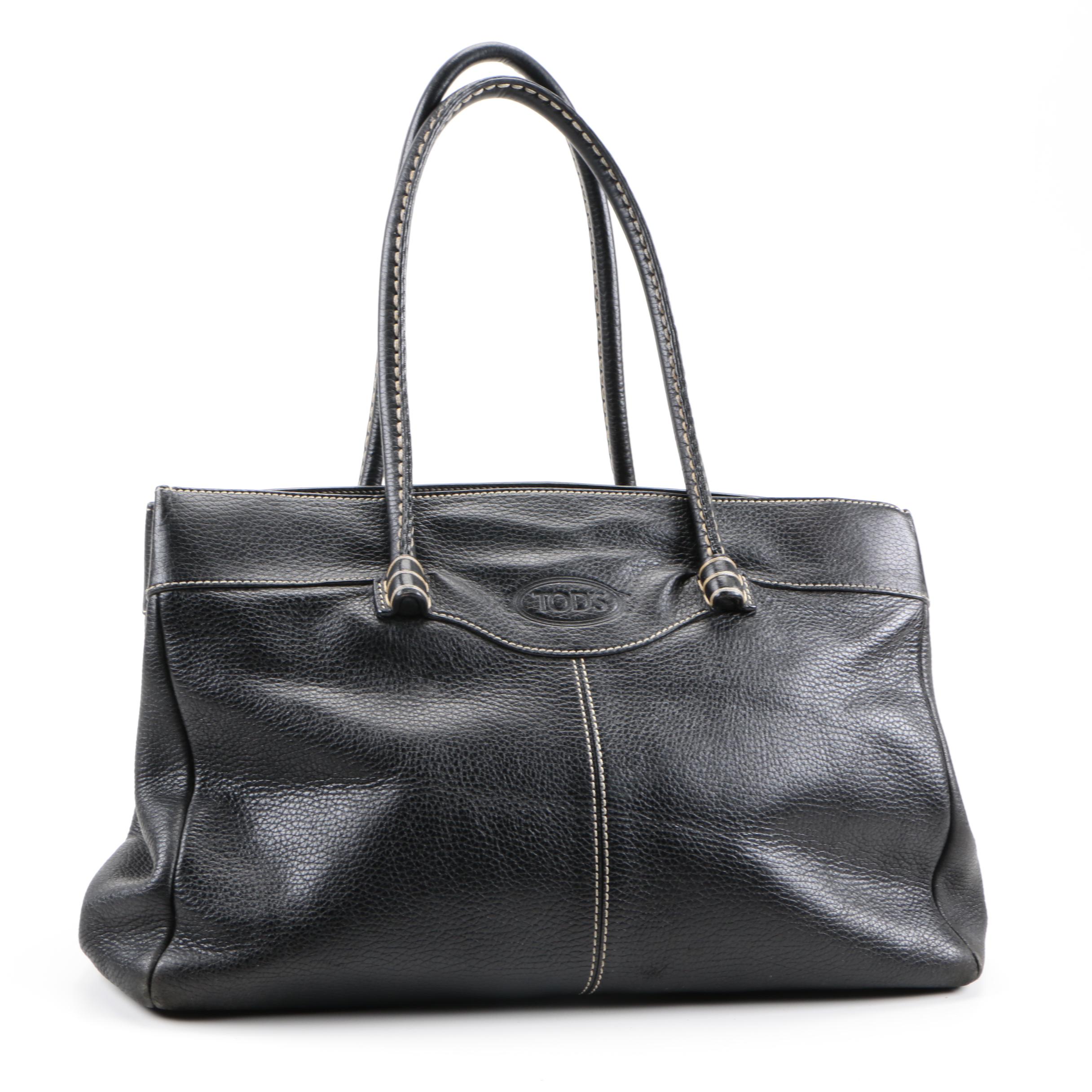 TOD'S Black Leather Handbag