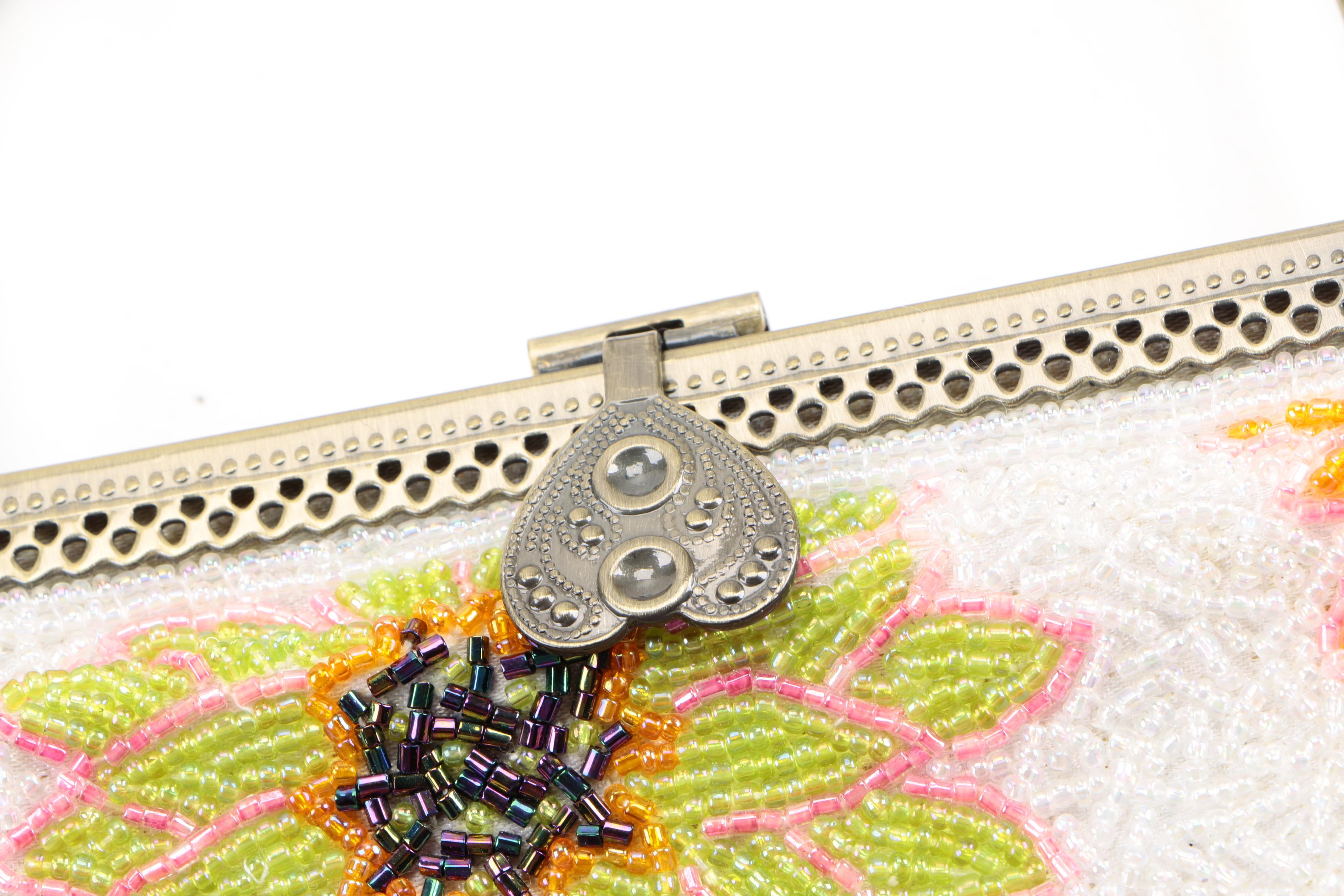 Pair of White Beaded Handbags featuring Chunn of Paris