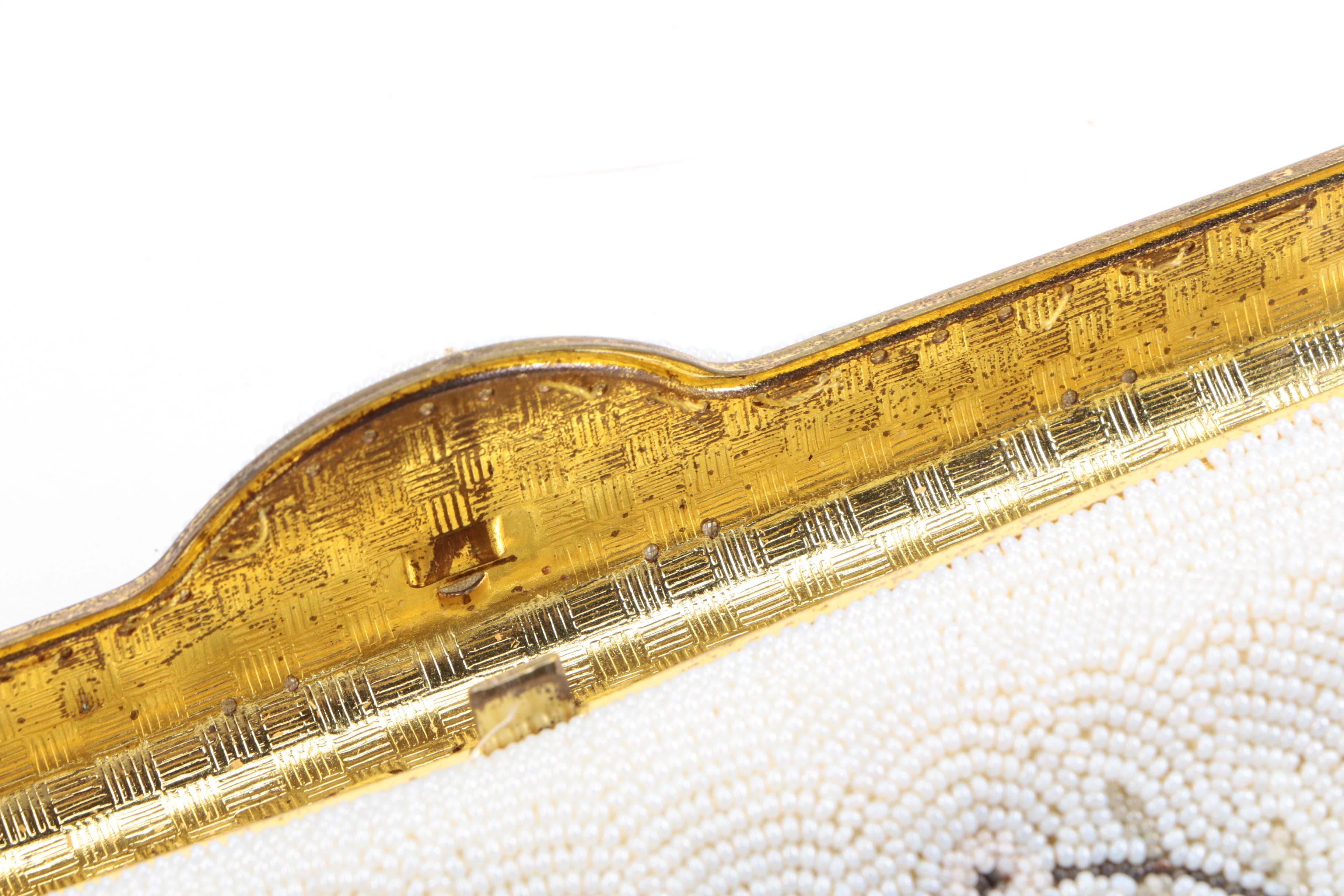 Pair of White Beaded Handbags featuring Chunn of Paris