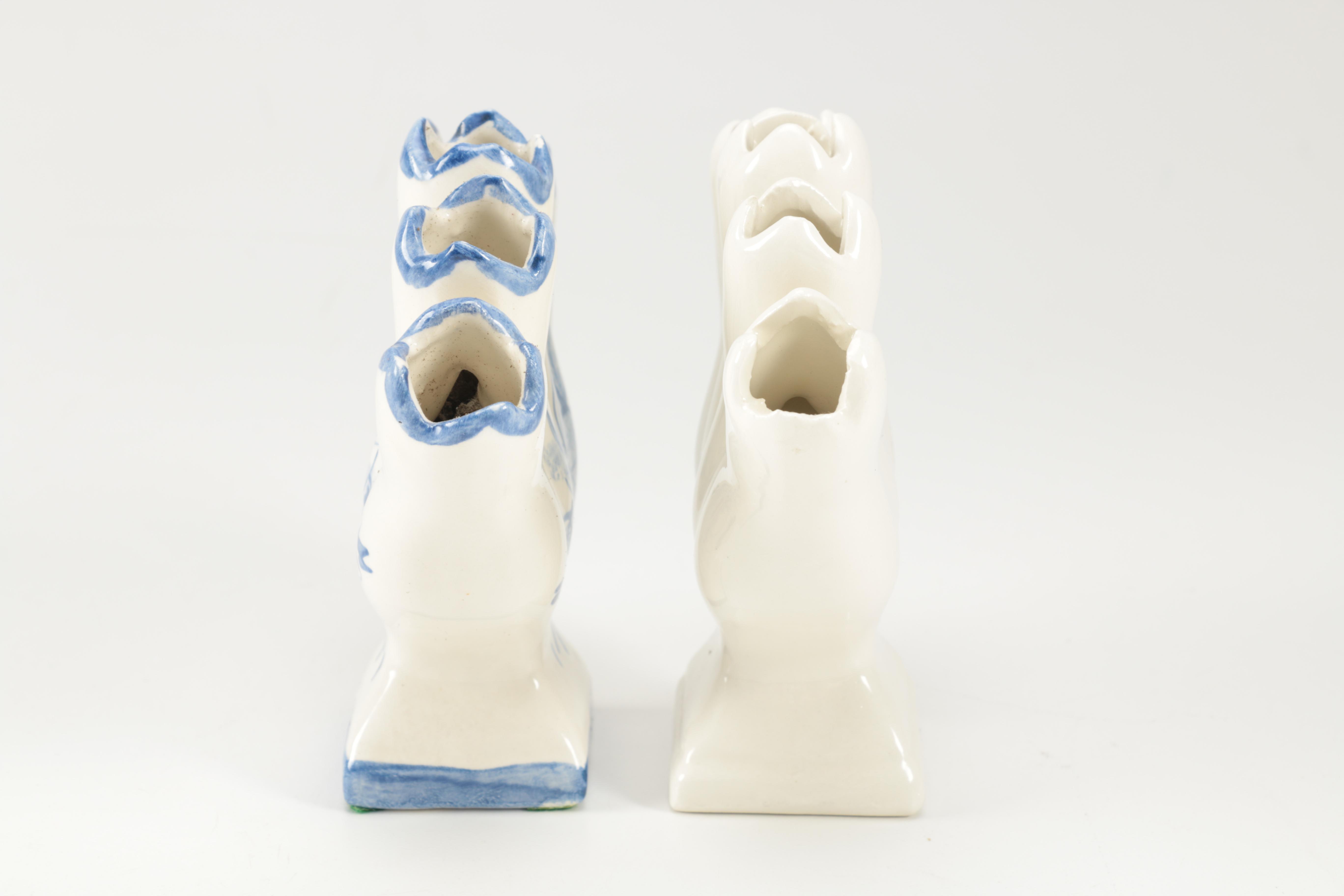 Pair of Leart Five Finger Bud Vases