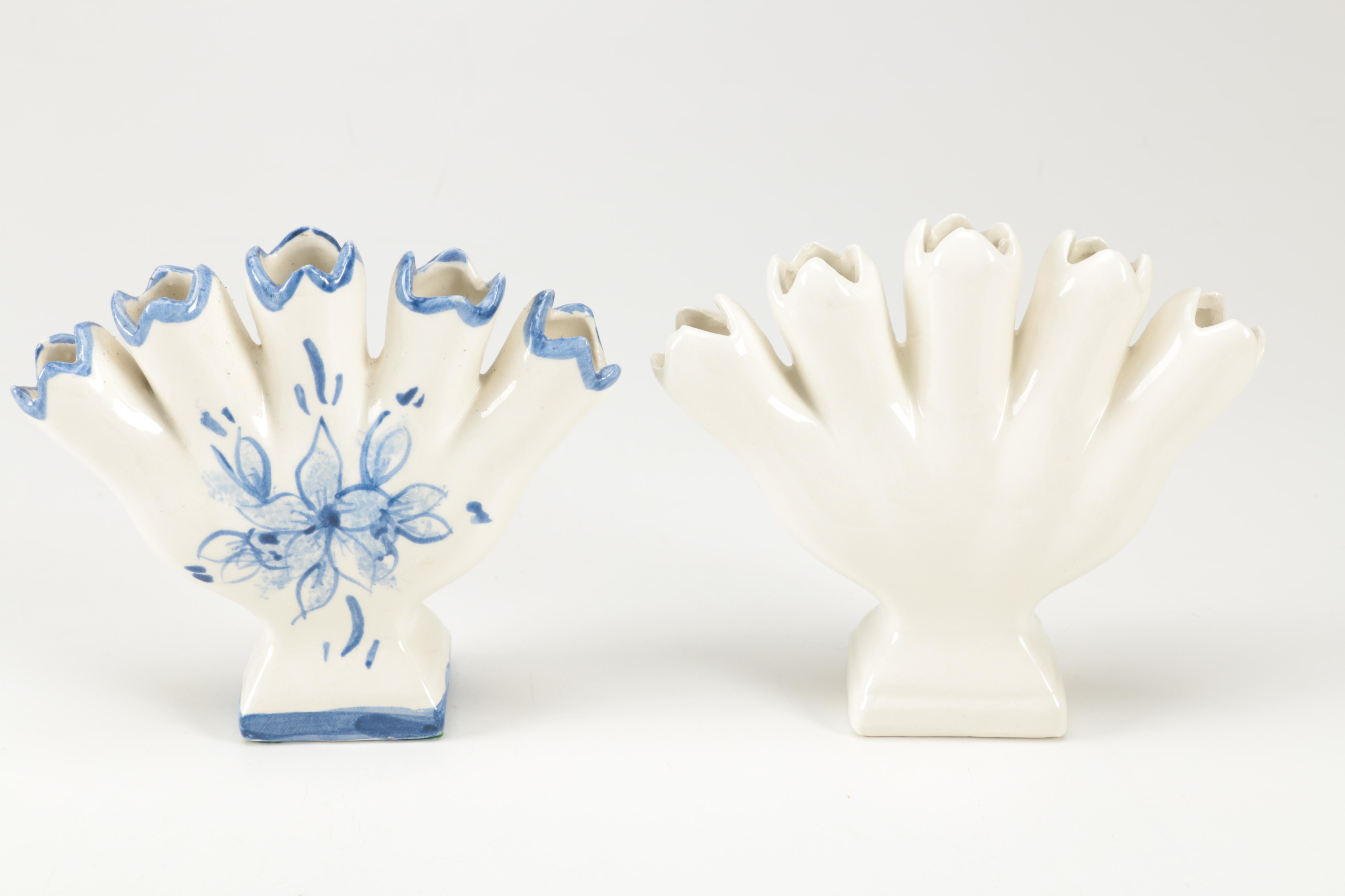 Pair of Leart Five Finger Bud Vases