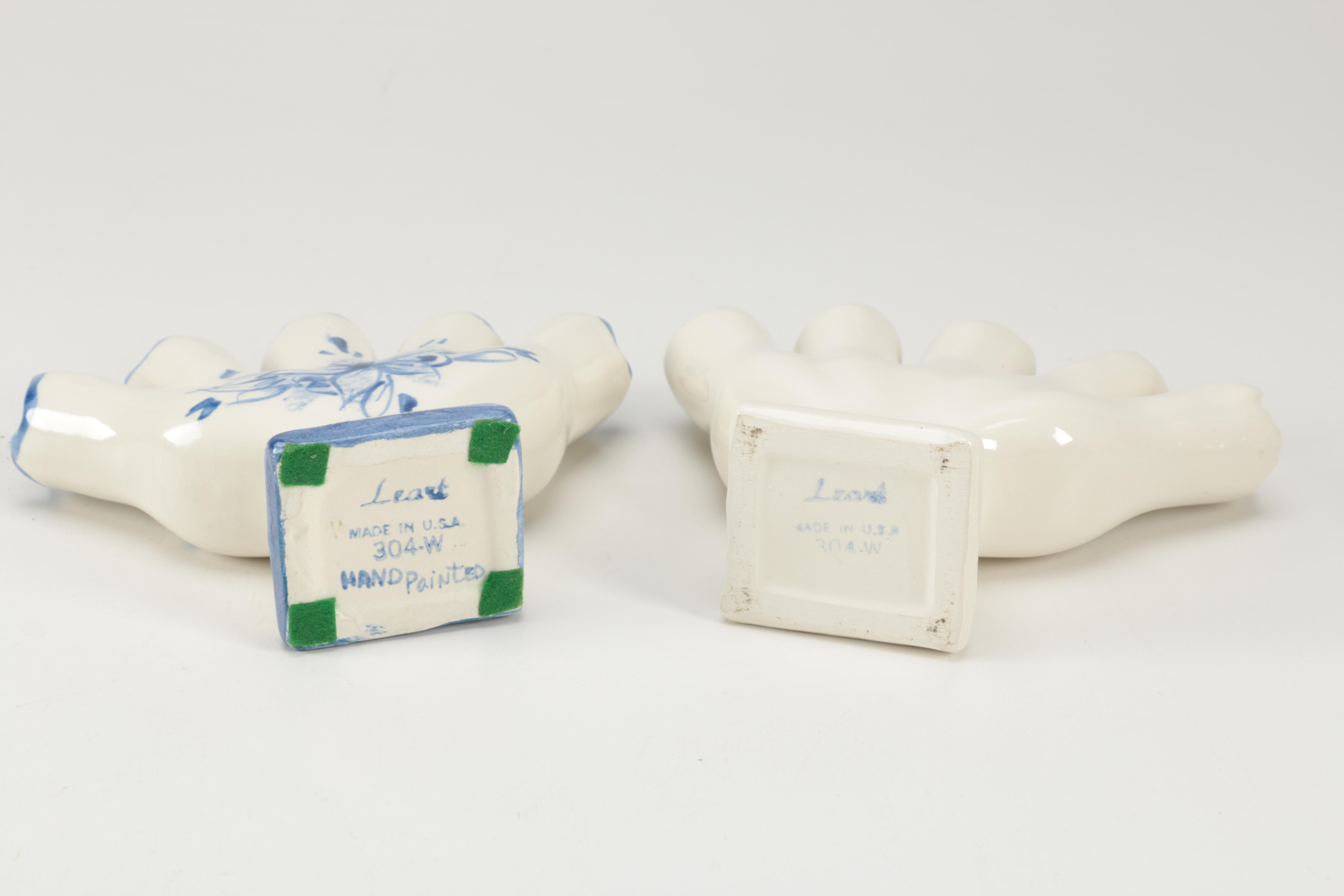 Pair of Leart Five Finger Bud Vases