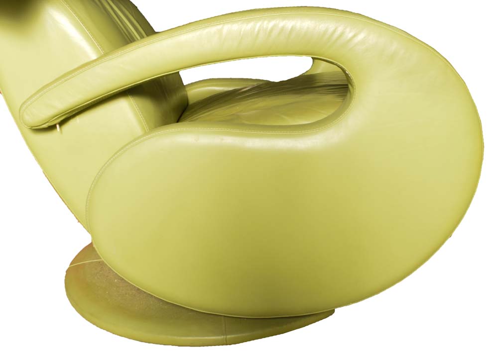 Modernist Lime Green Leather Recliner