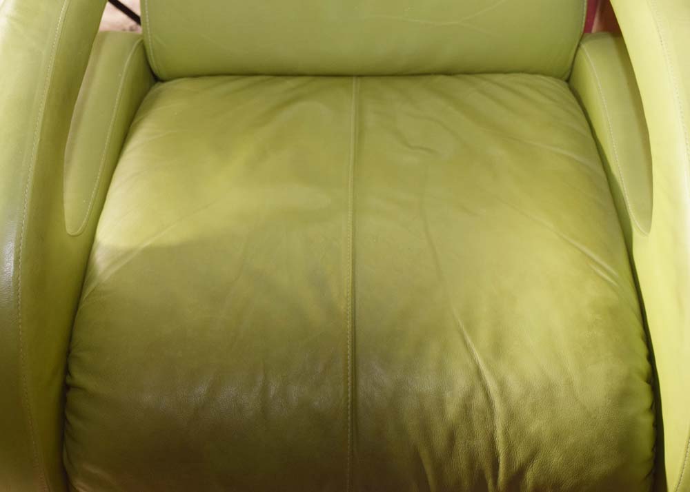 Modernist Lime Green Leather Recliner