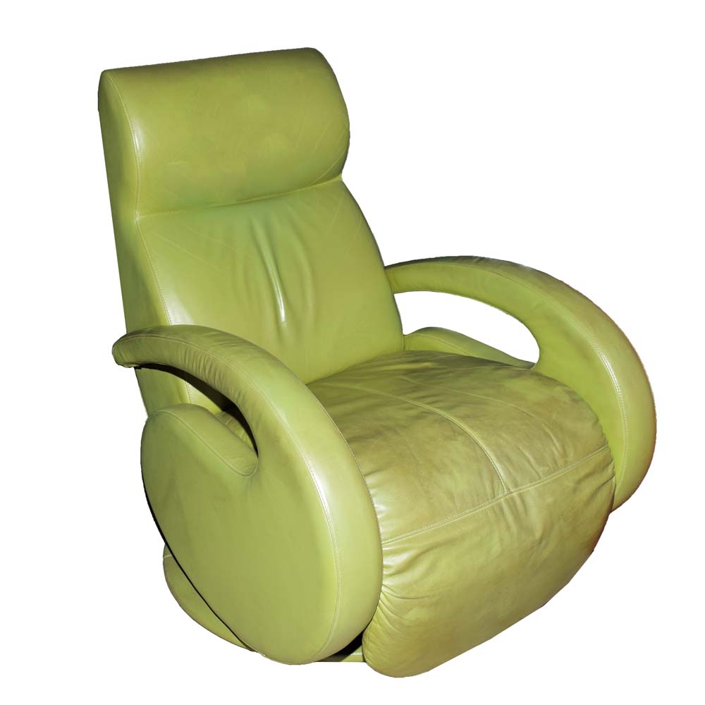 Modernist Lime Green Leather Recliner
