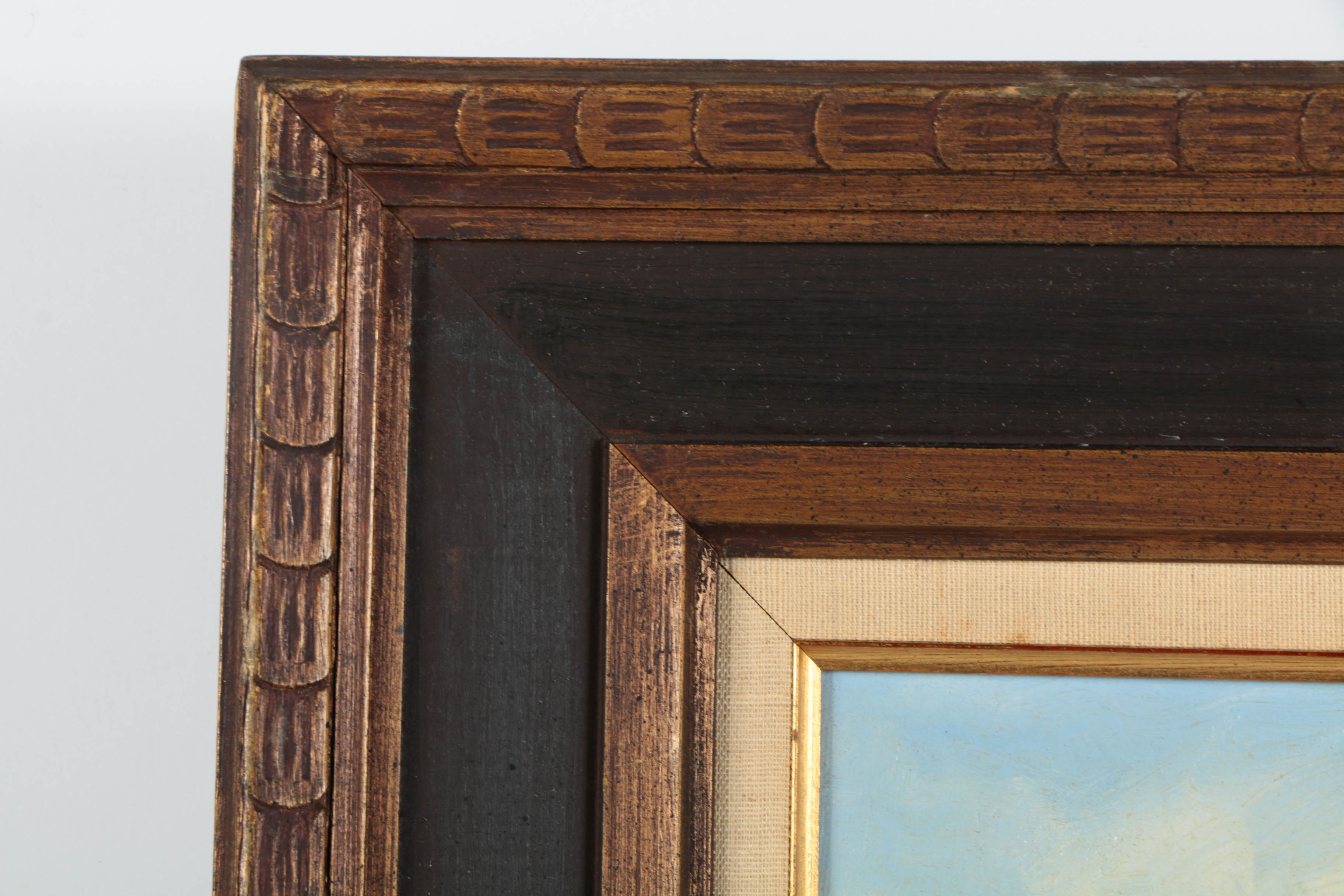 H. Johnsen Oil Painting on Canvas Landscape with a Creek