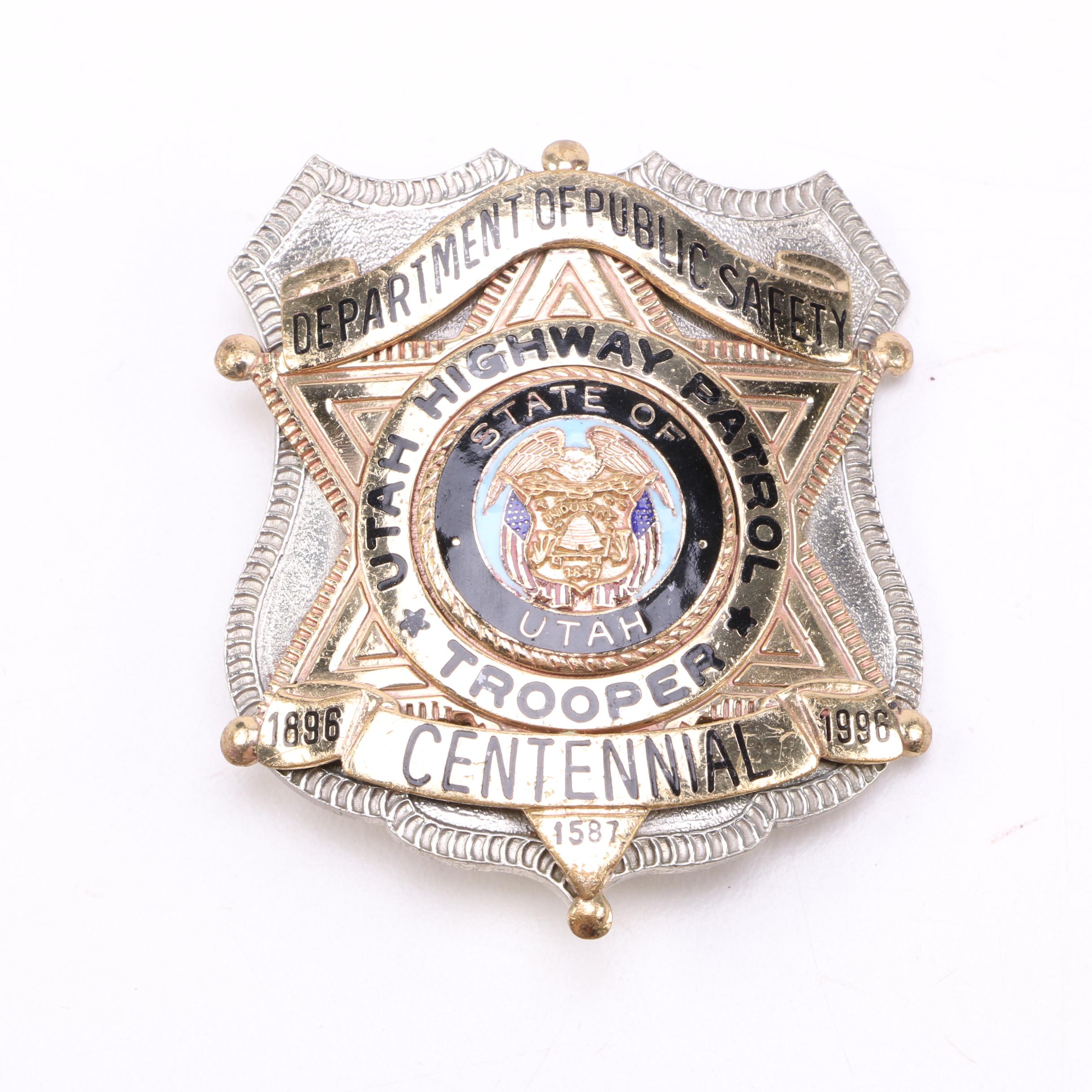 Commemorative Centennial Utah Highway Patrol Badge