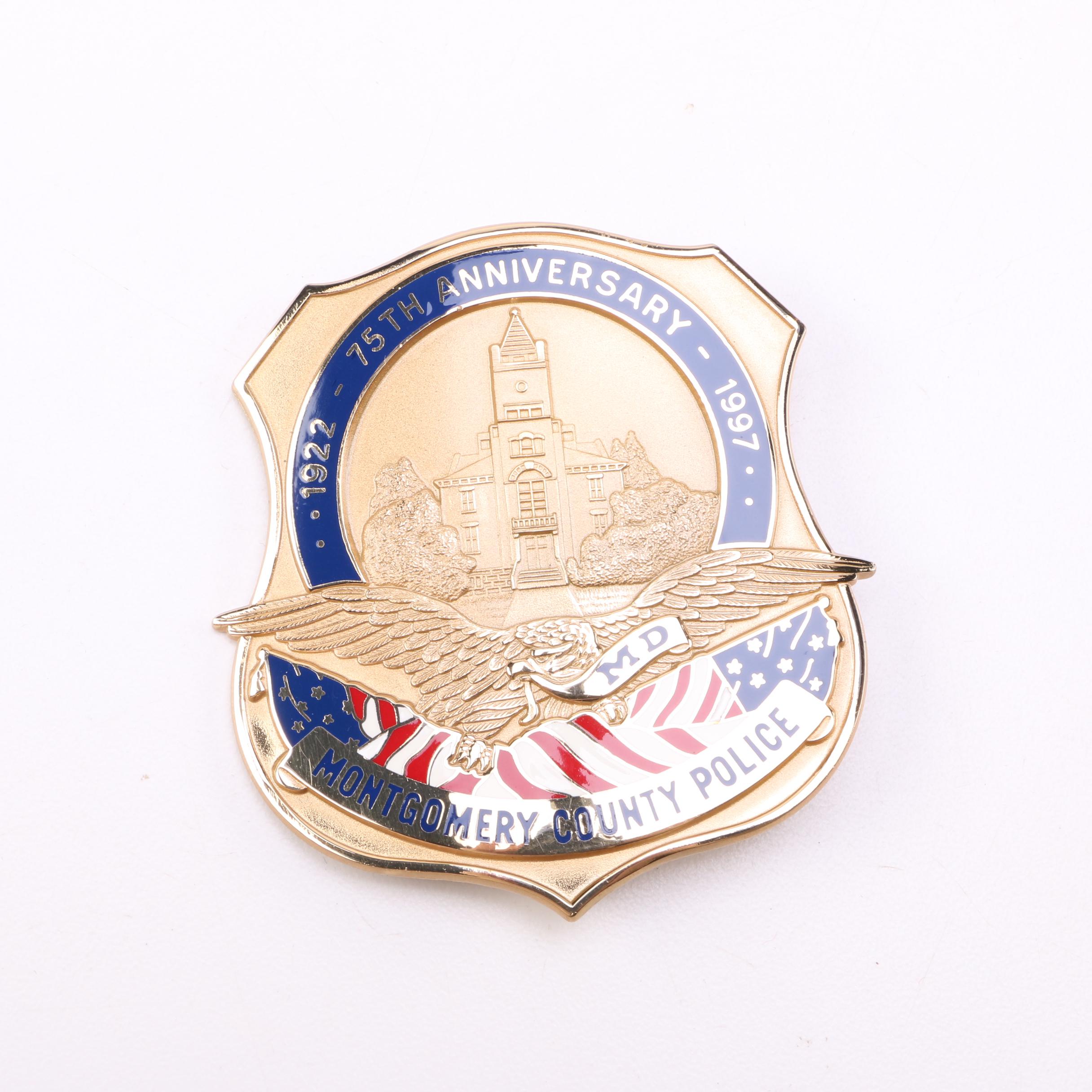 Montgomery County, MD 75th Anniversary Police Badge