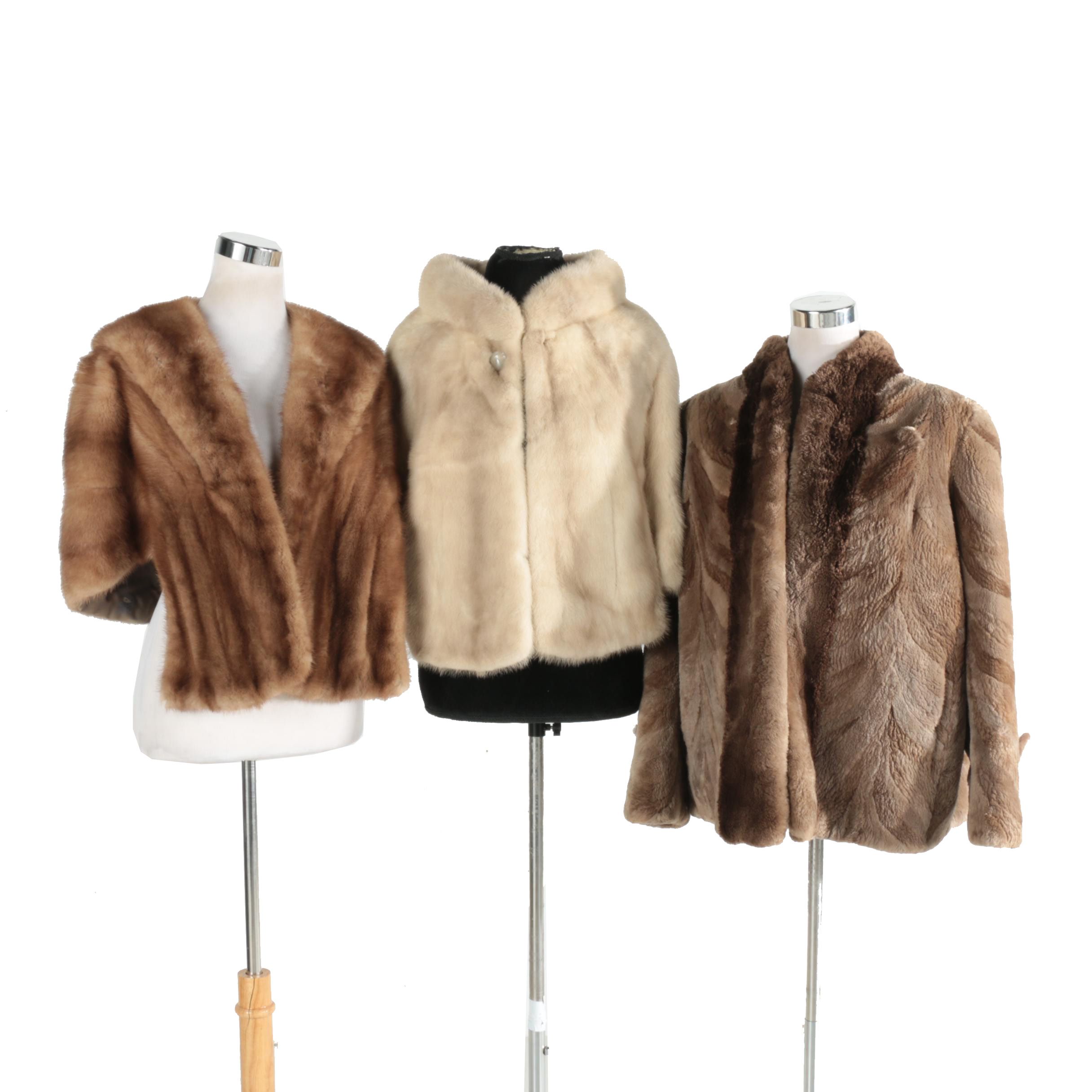Two Mink Shrugs and a Sheared Beaver Jacket