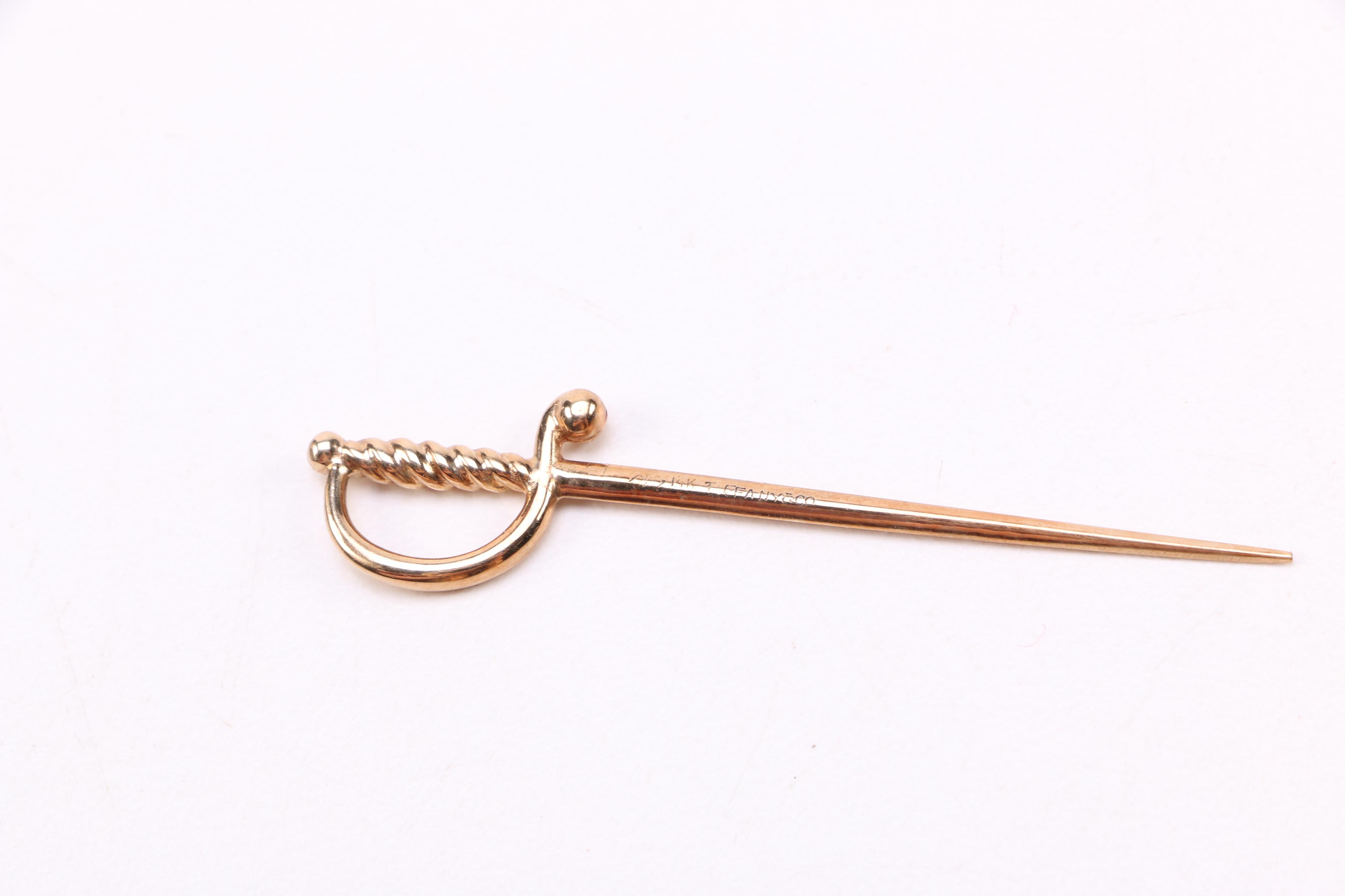 Tiffany & Co. 14K Yellow Gold Sword Toothpick