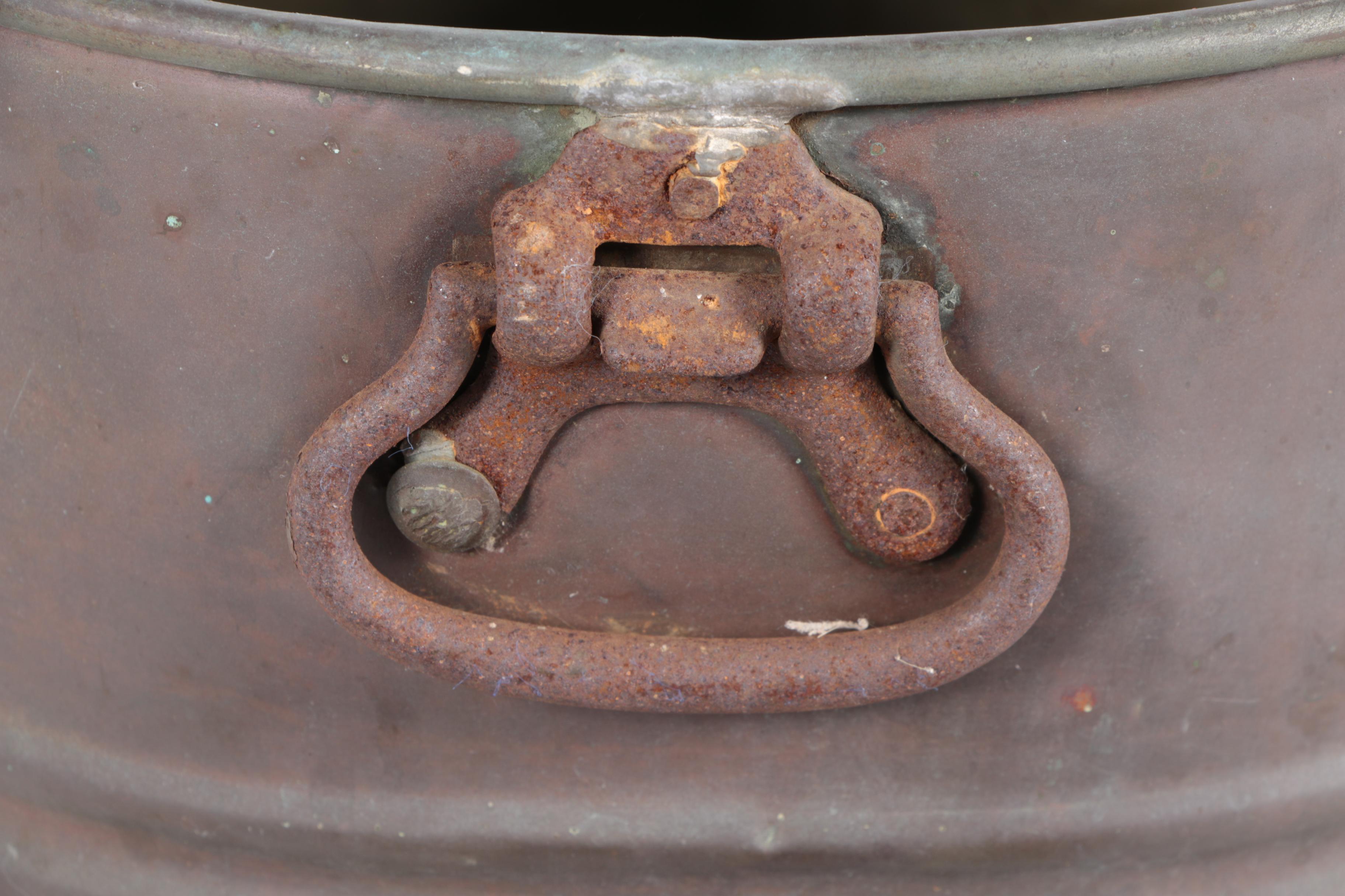 Vintage Copper Clad Wash Tub and Cast Iron Footed Pan