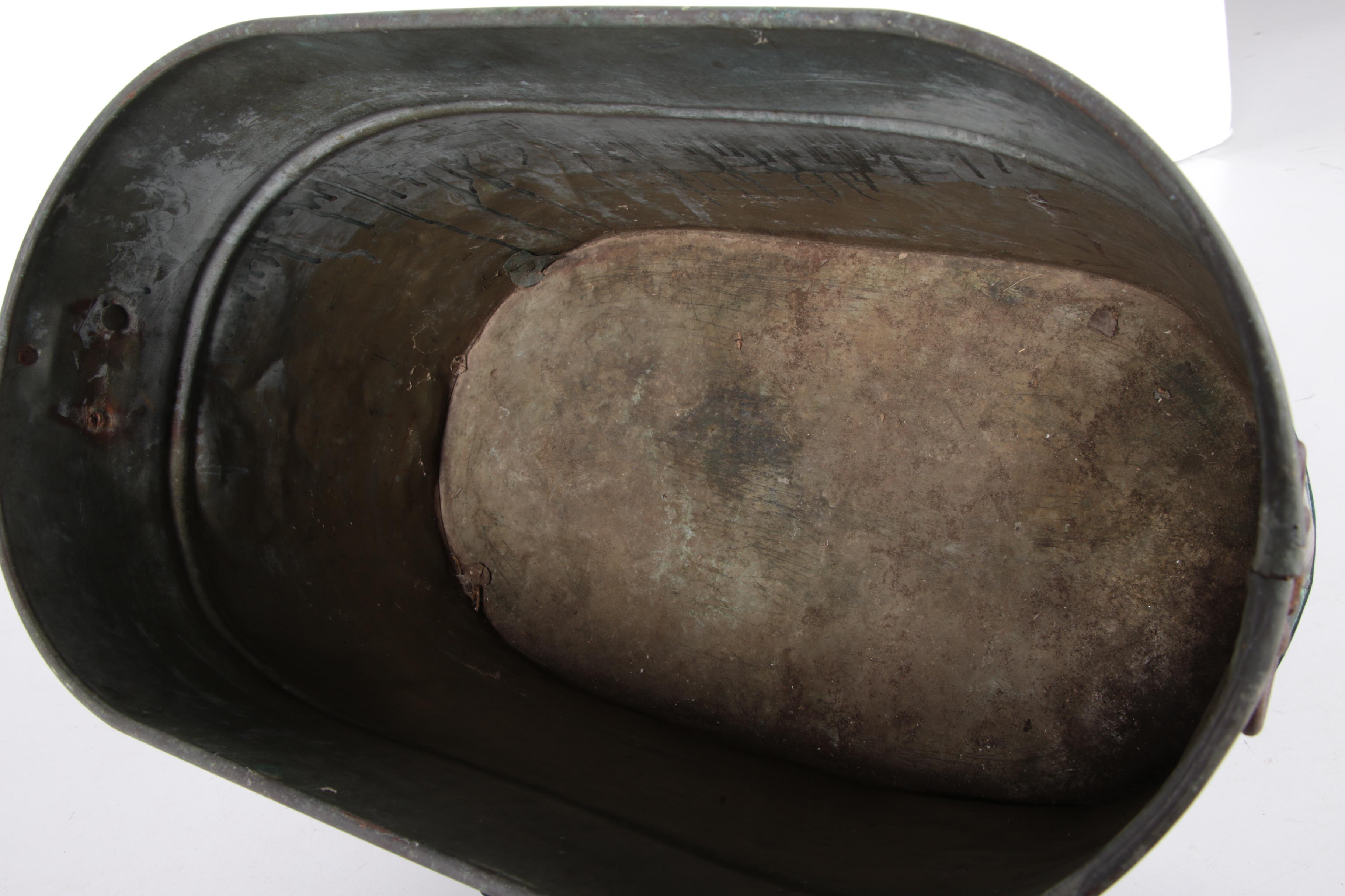 Vintage Copper Clad Wash Tub and Cast Iron Footed Pan