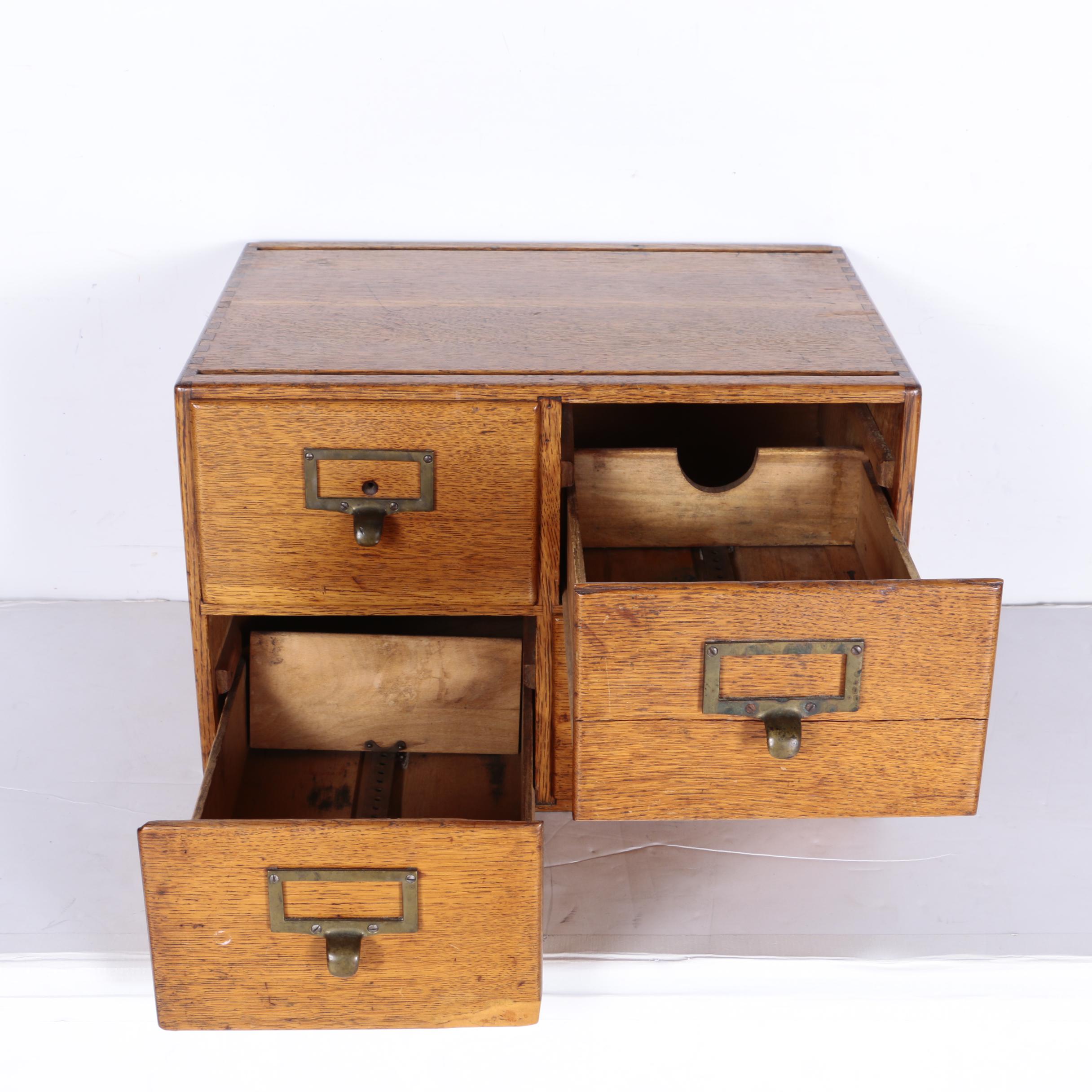 Wooden Library Card Catalog Drawers