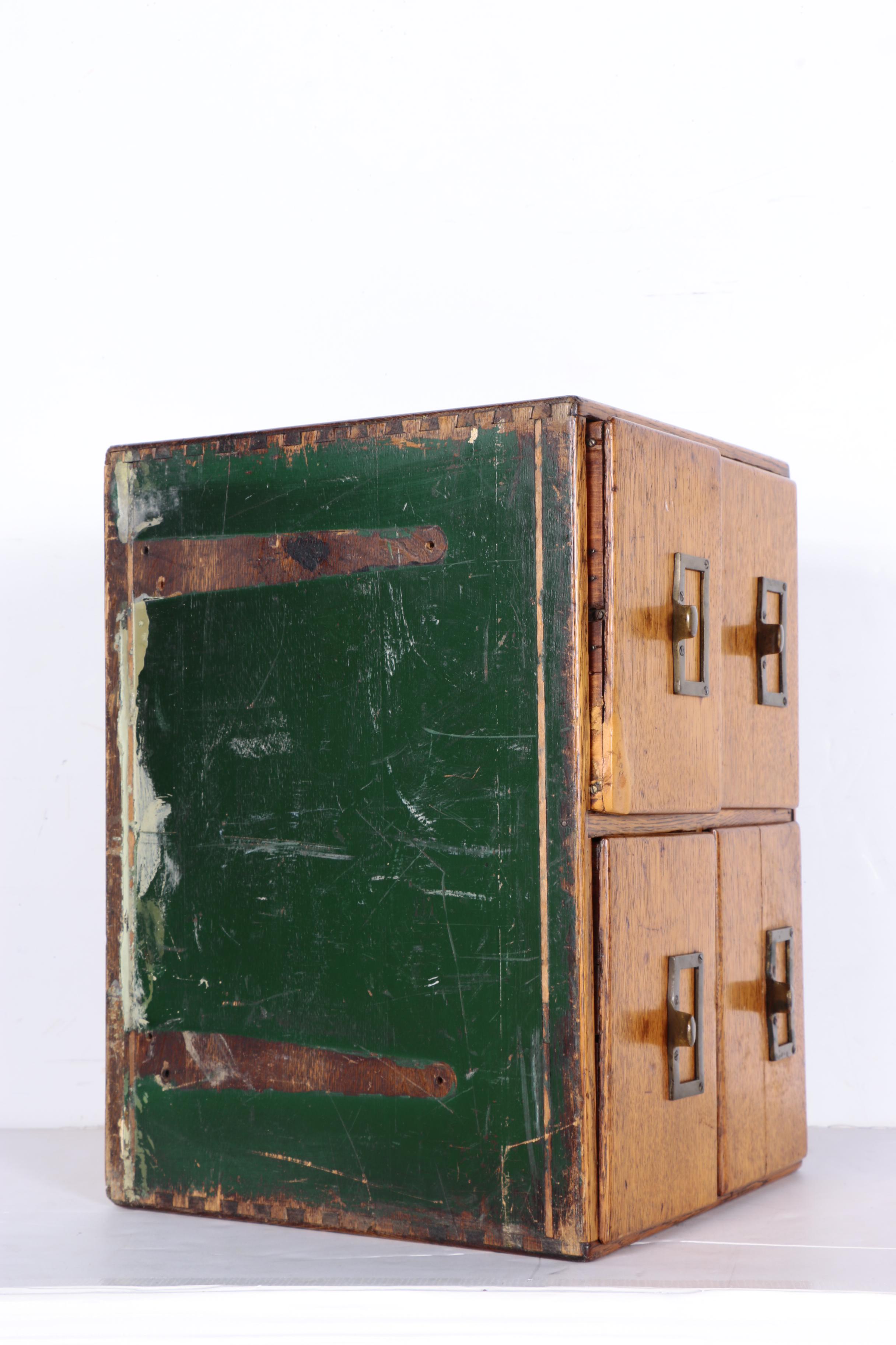 Wooden Library Card Catalog Drawers