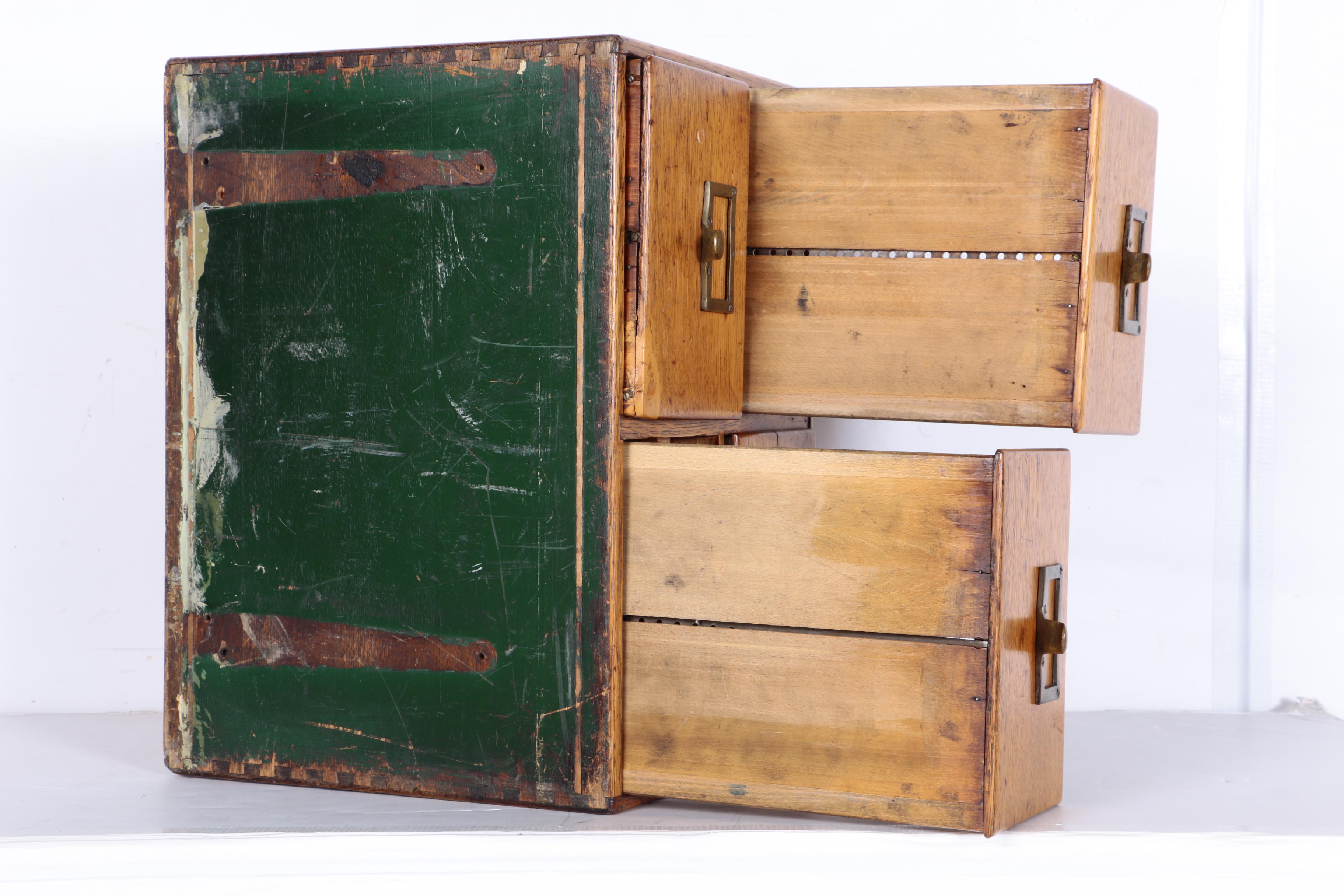 Wooden Library Card Catalog Drawers