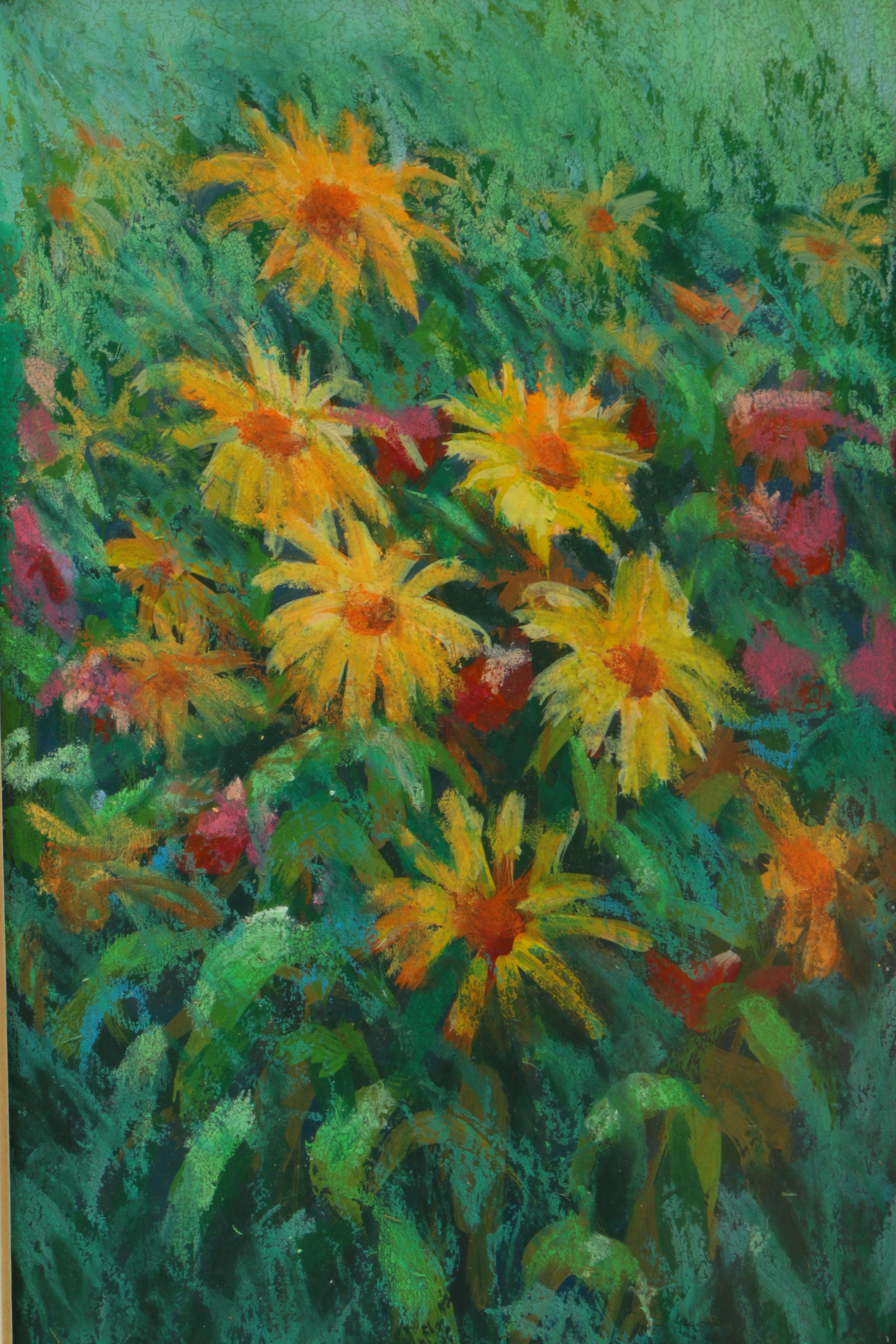 Ronald R. Parry Oil Painting on Board of Flowers