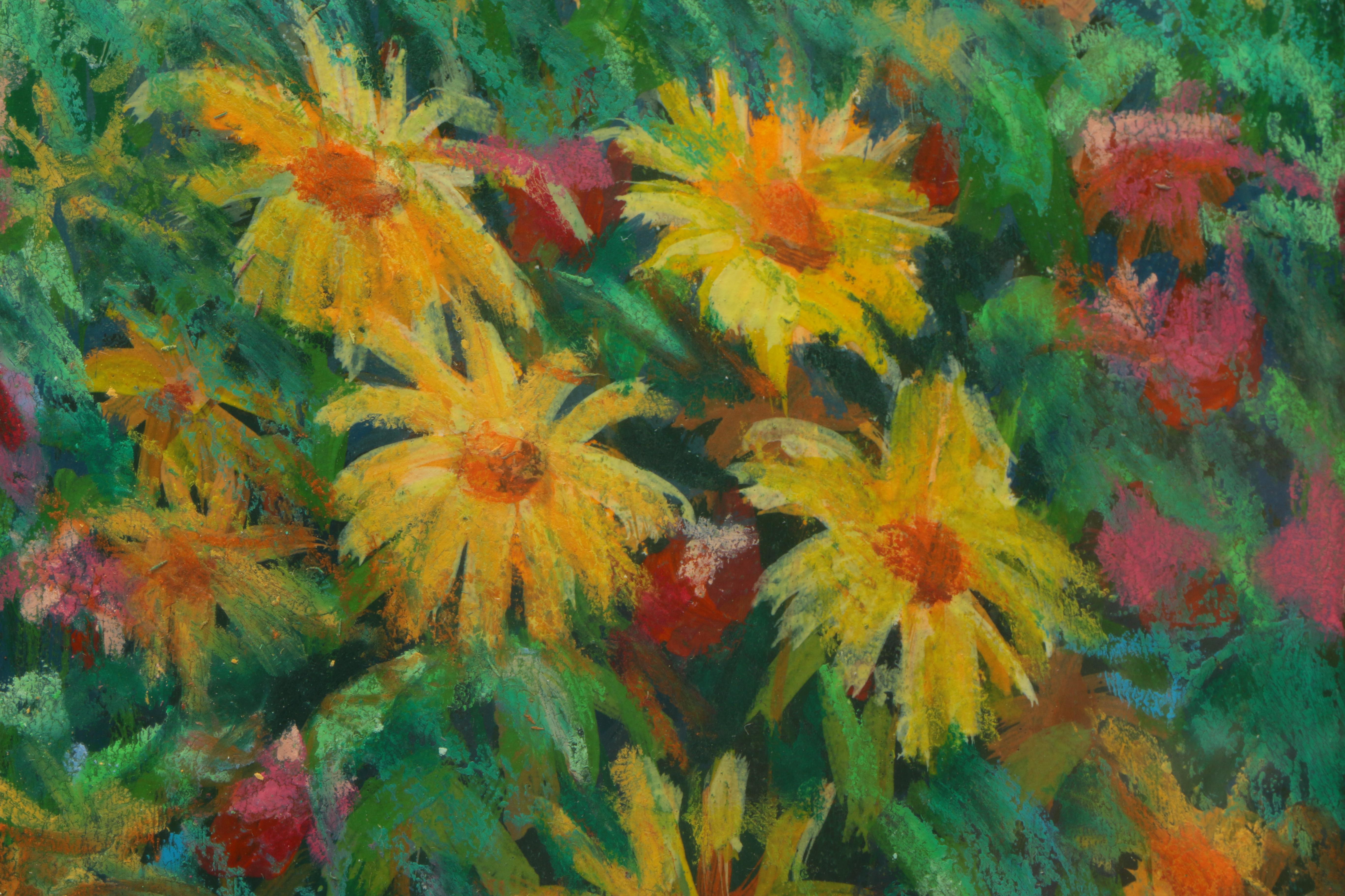 Ronald R. Parry Oil Painting on Board of Flowers