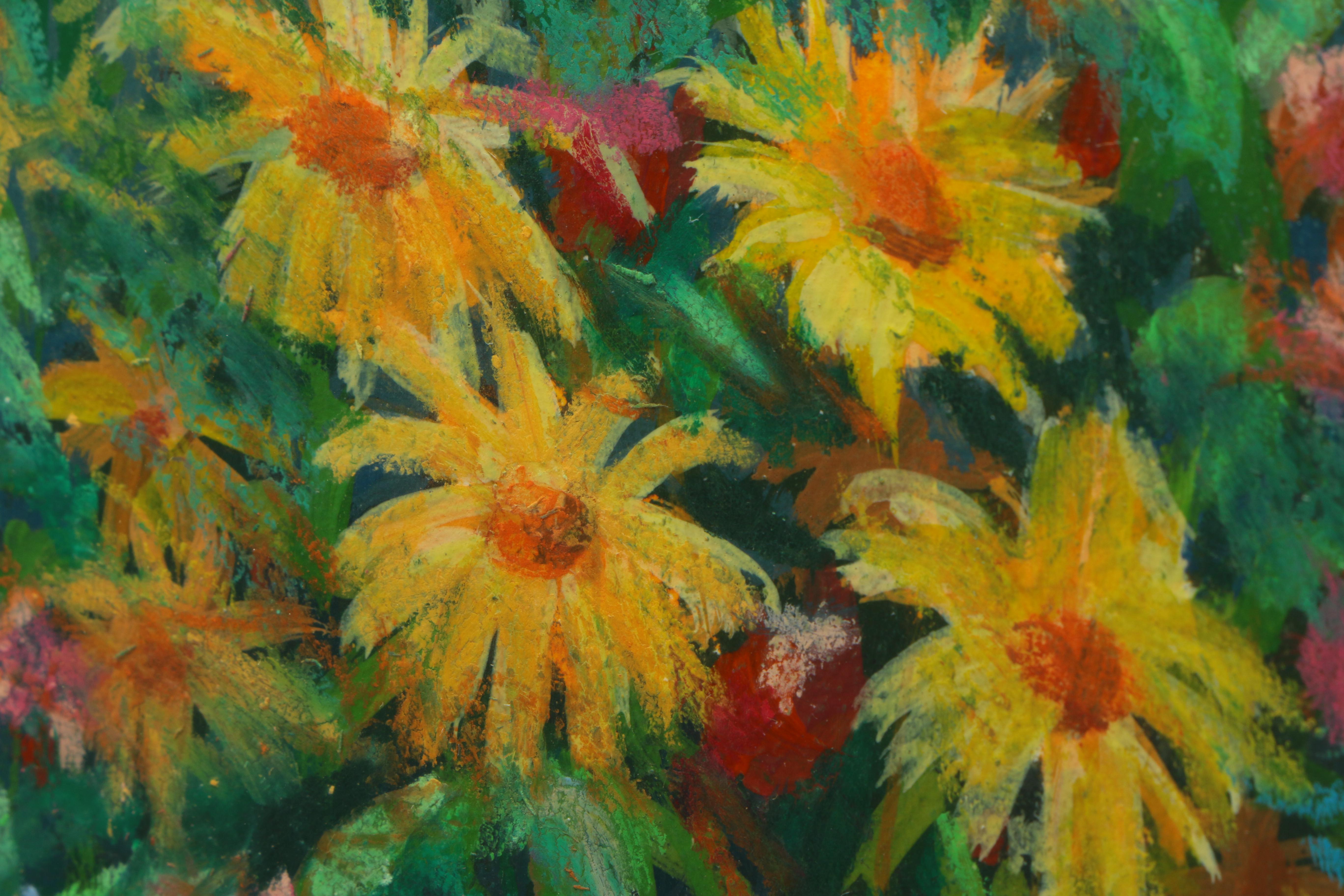 Ronald R. Parry Oil Painting on Board of Flowers