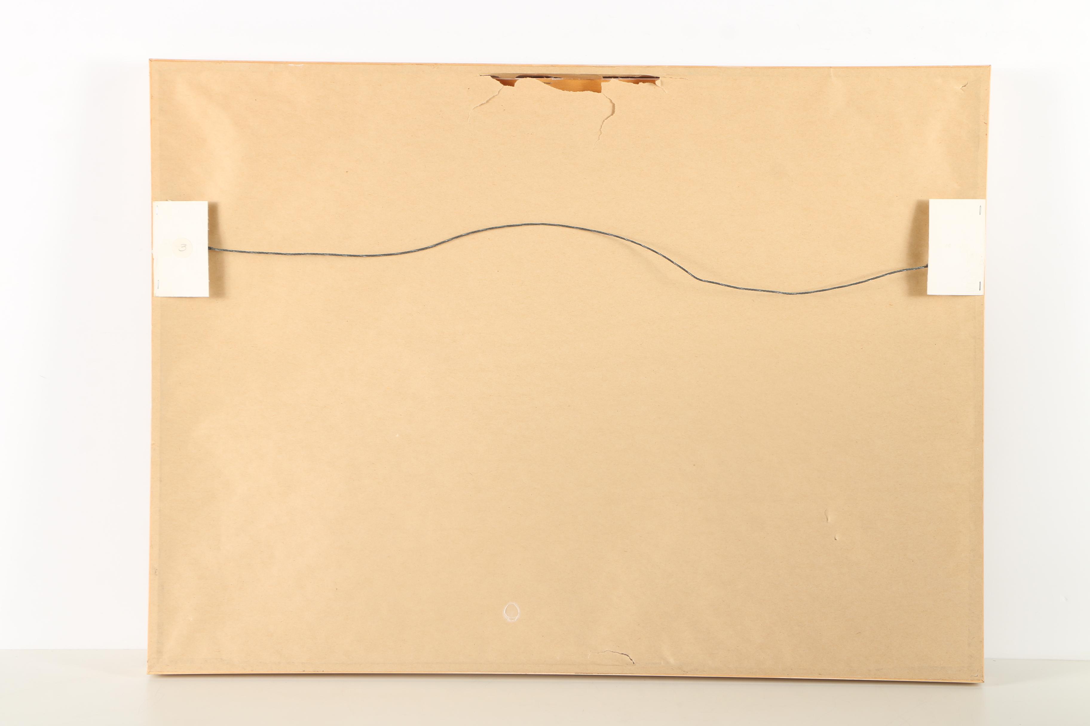 Signed Oil on Board Painting of Blossoming Apple Trees