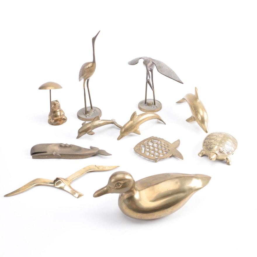 Collection of Brass Animal Figurines