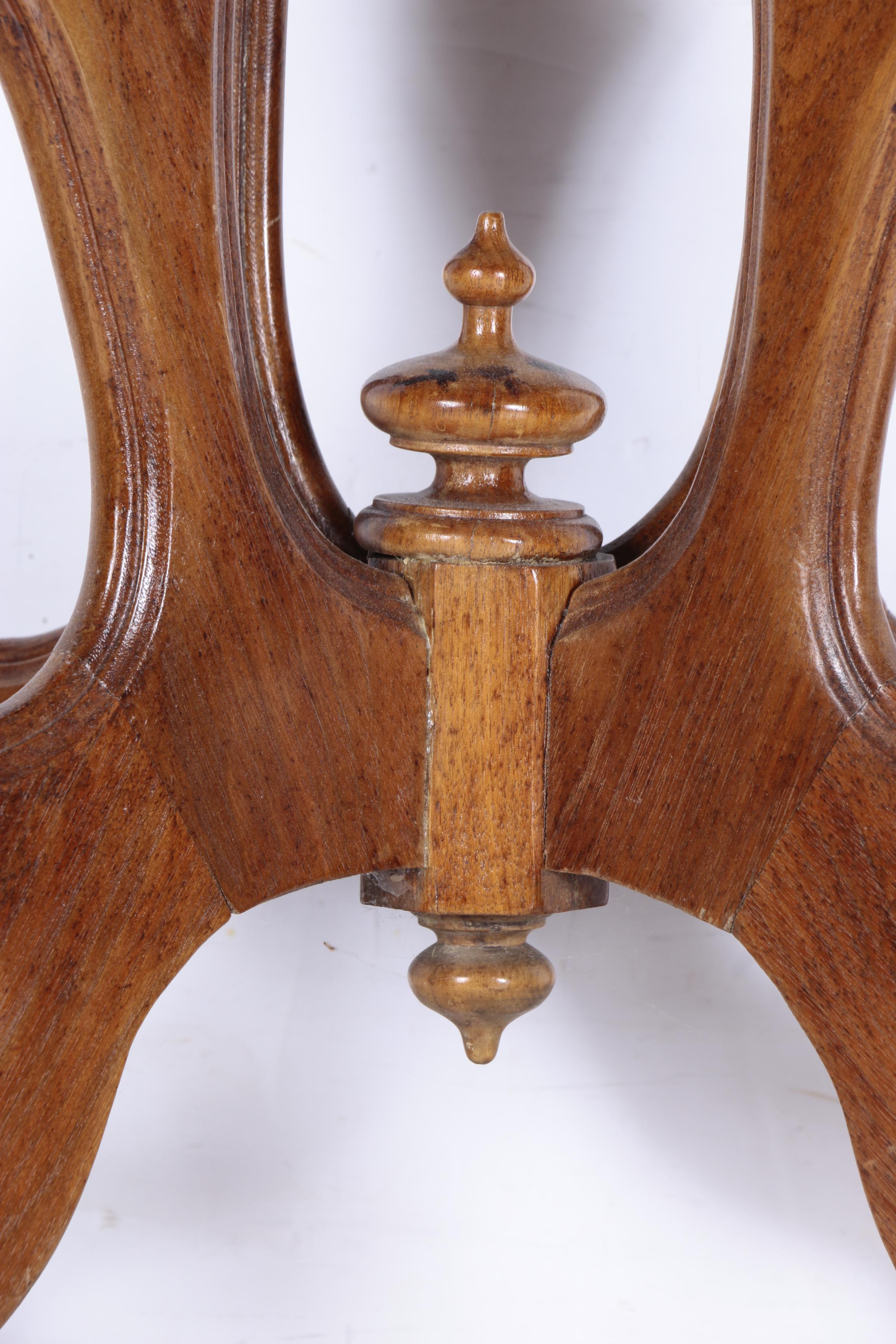 Victorian Style Oak Oval Accent Table