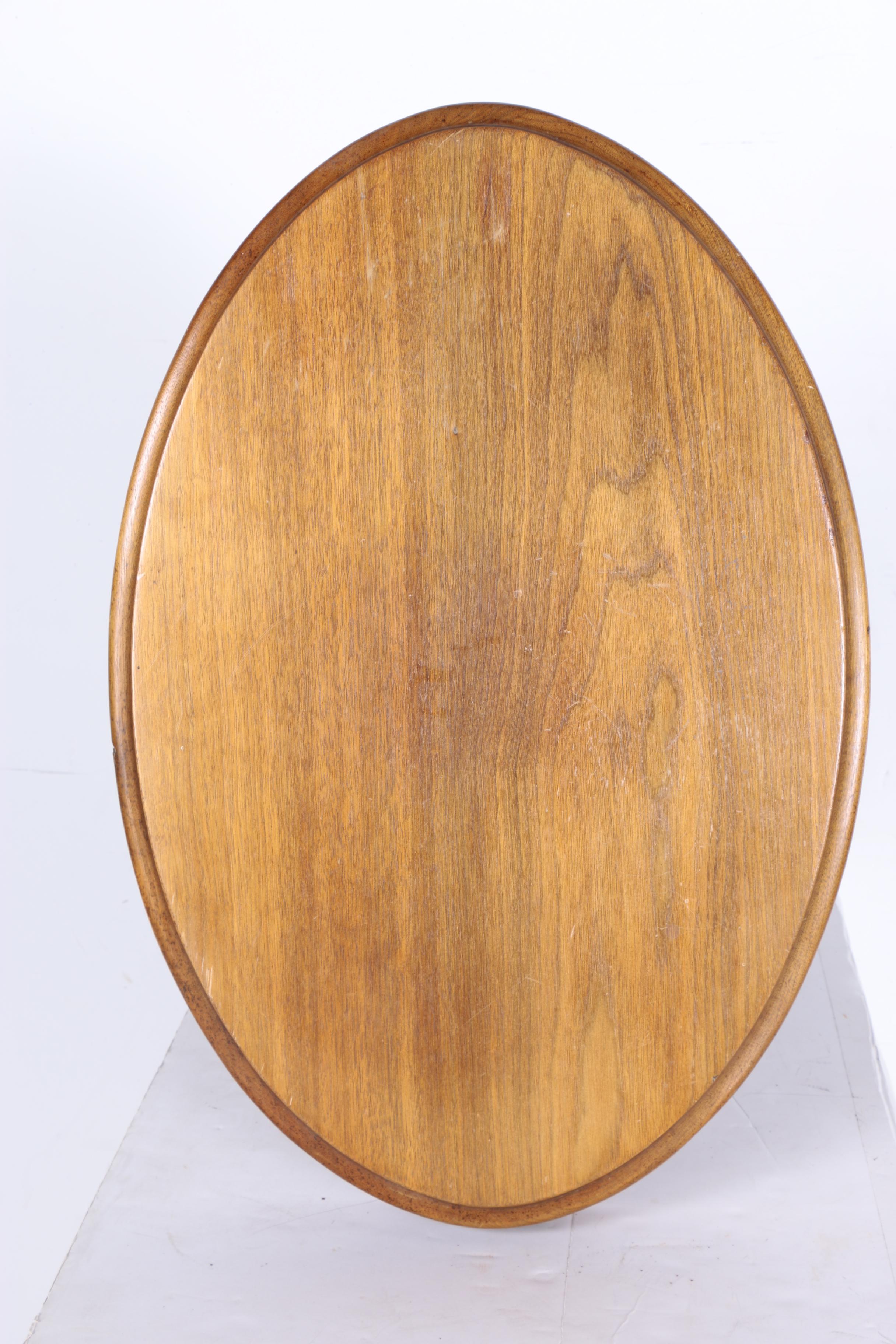 Victorian Style Oak Oval Accent Table