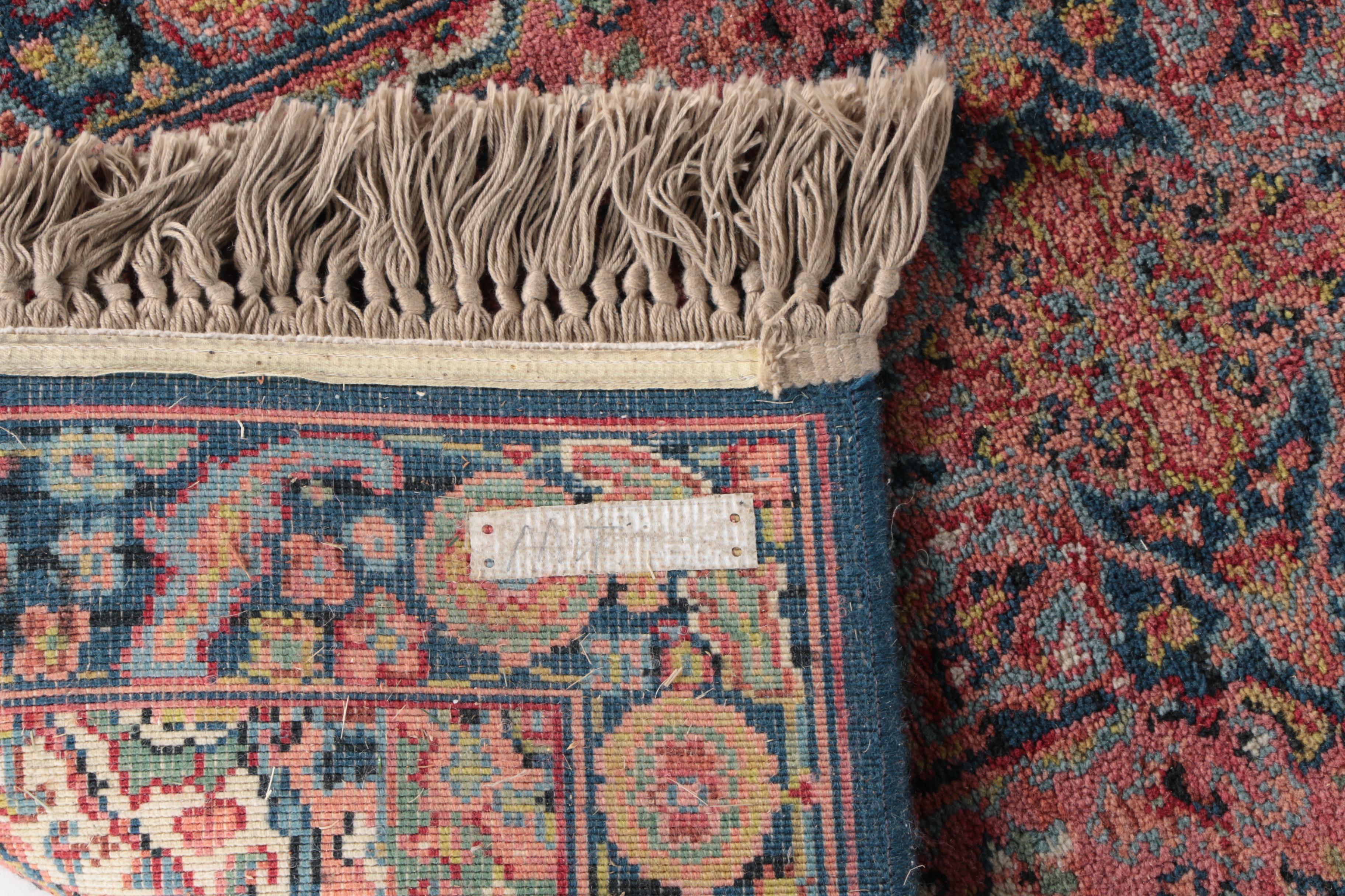 Hand-Knotted Persian Heriz Wool Accent Rug
