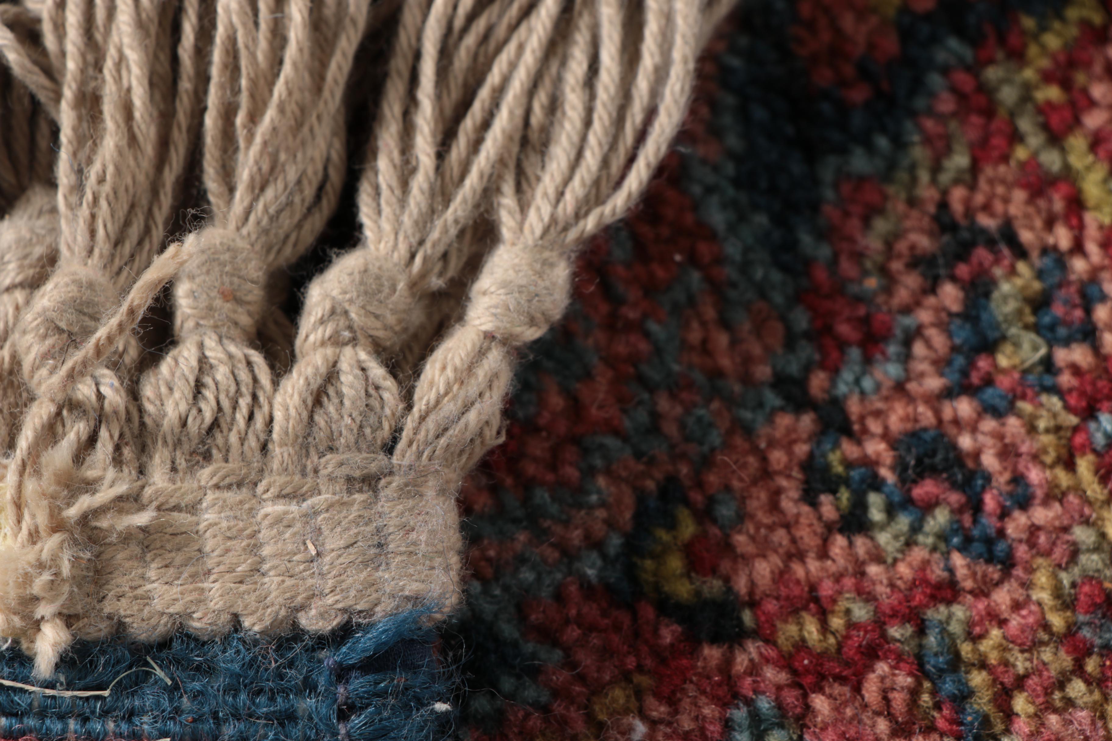 Hand-Knotted Persian Heriz Wool Accent Rug