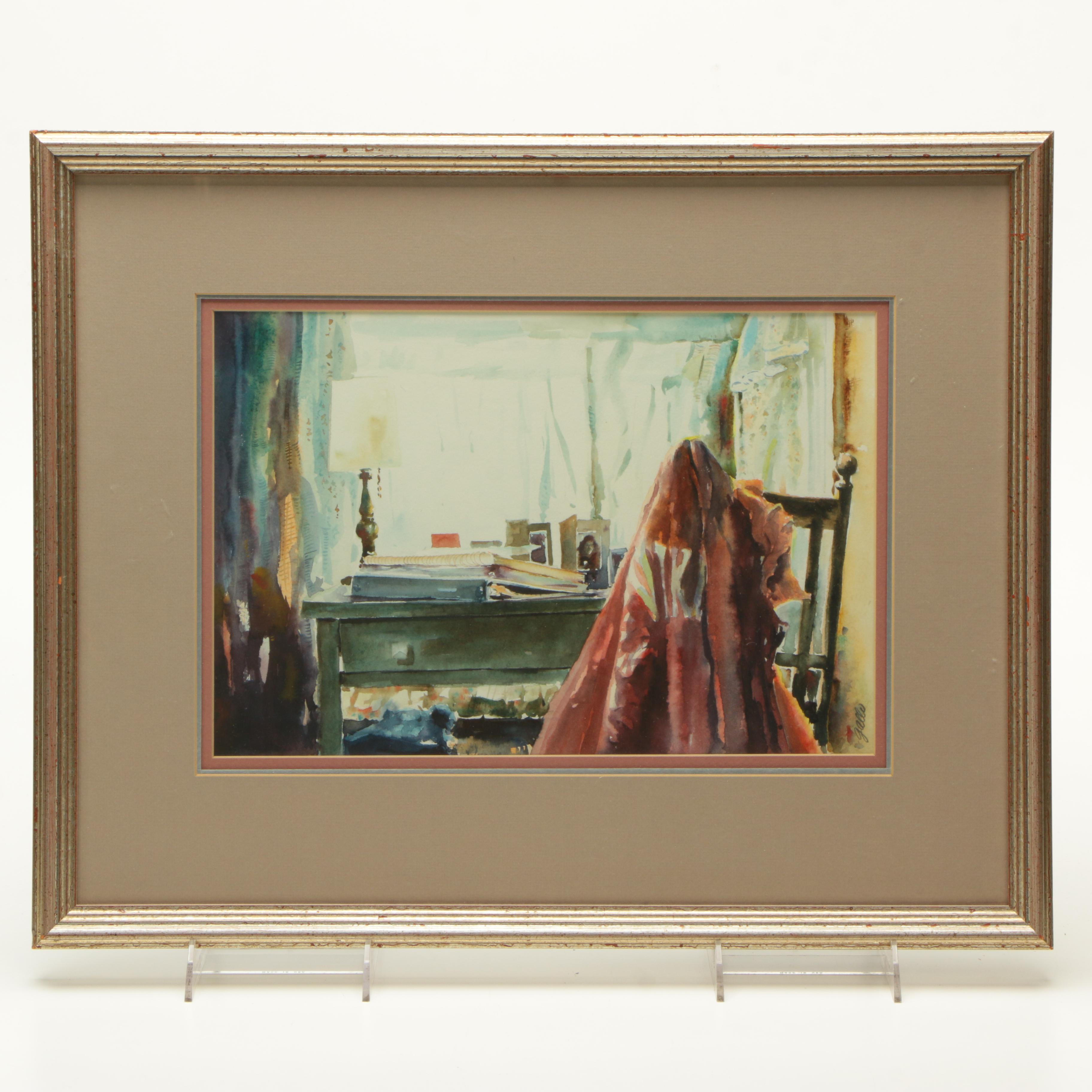 Angelo Gallo 1979 Watercolor Painting on Paper "After School"