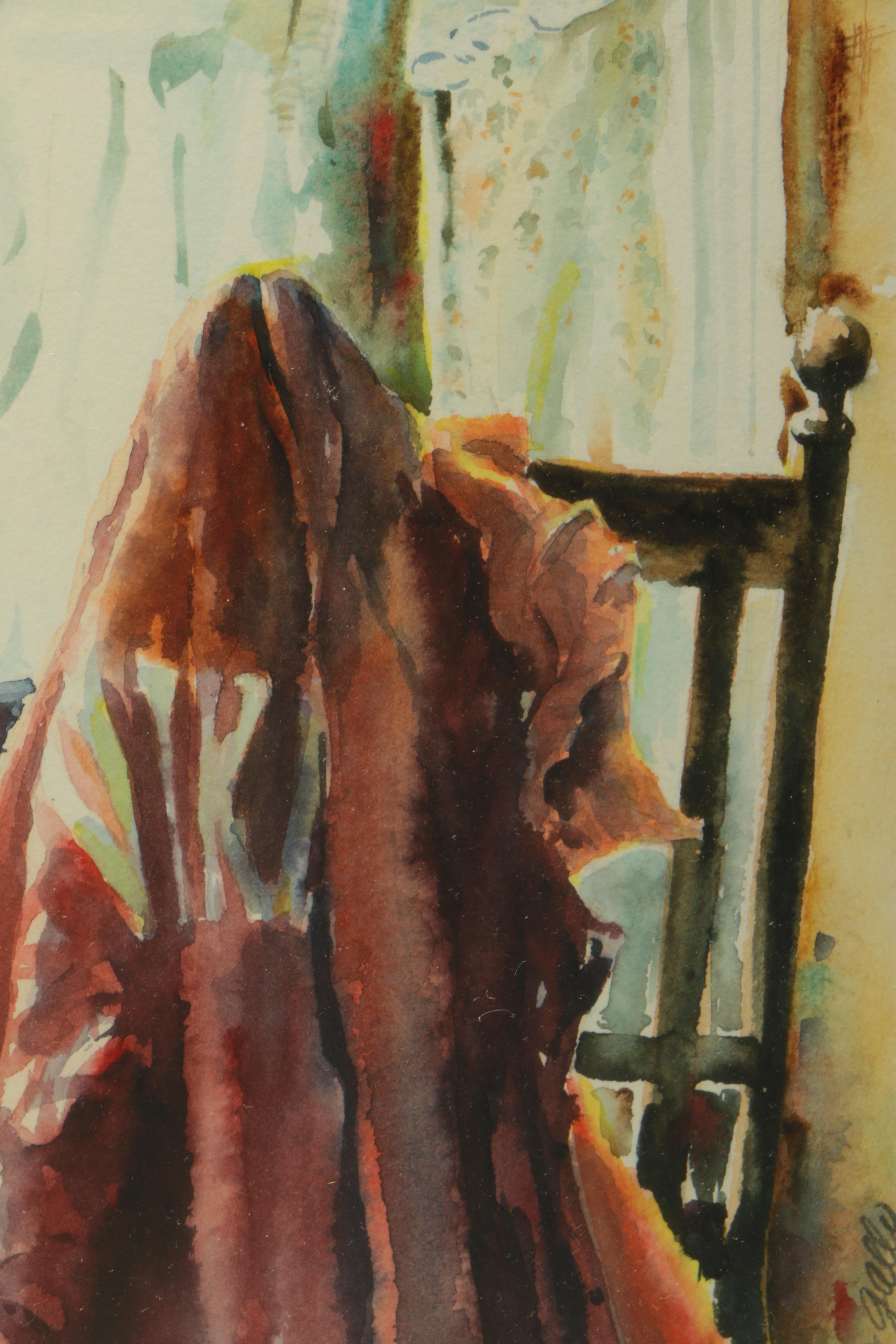 Angelo Gallo 1979 Watercolor Painting on Paper "After School"