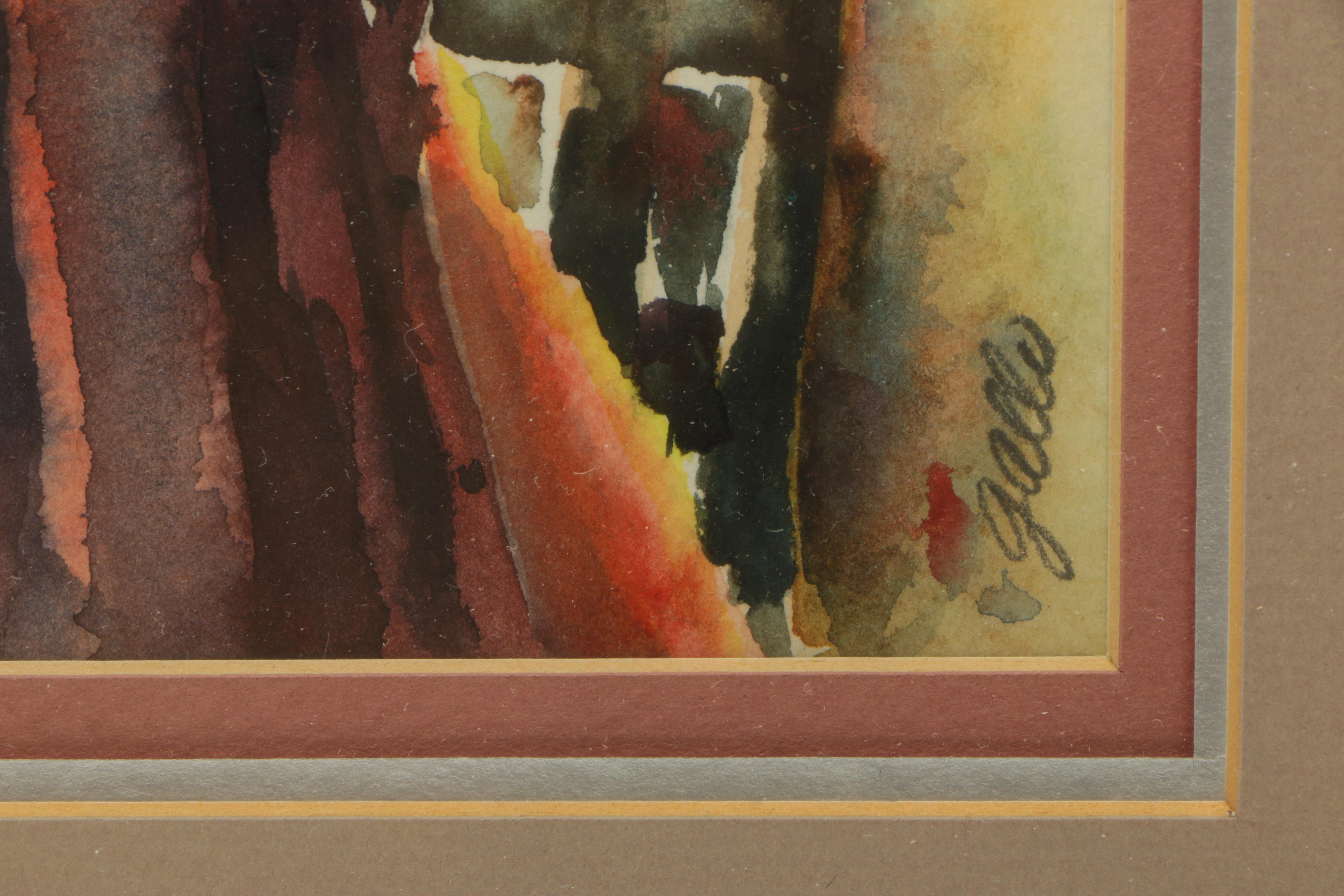 Angelo Gallo 1979 Watercolor Painting on Paper "After School"