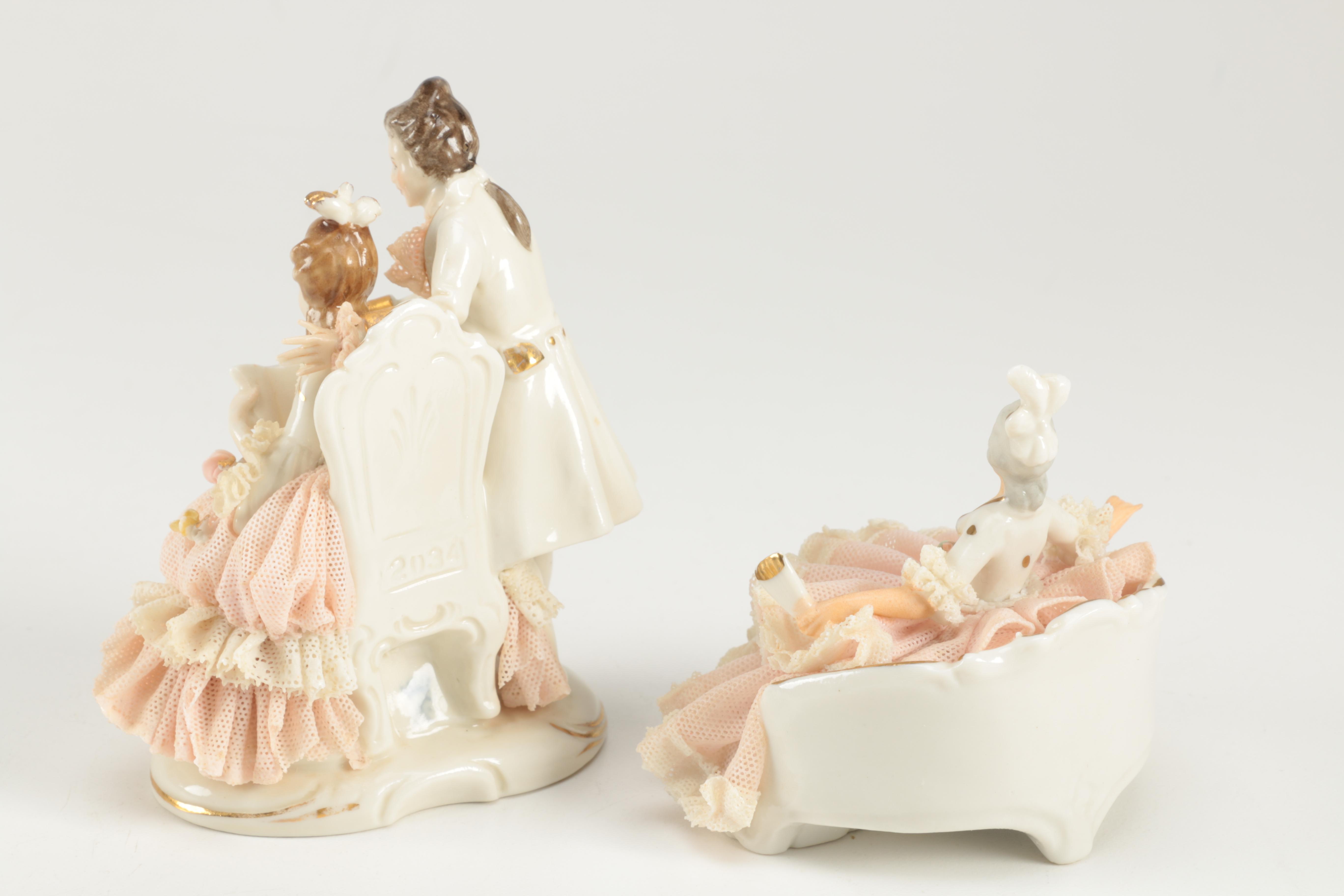 Dresden Lace Porcelain Figurines