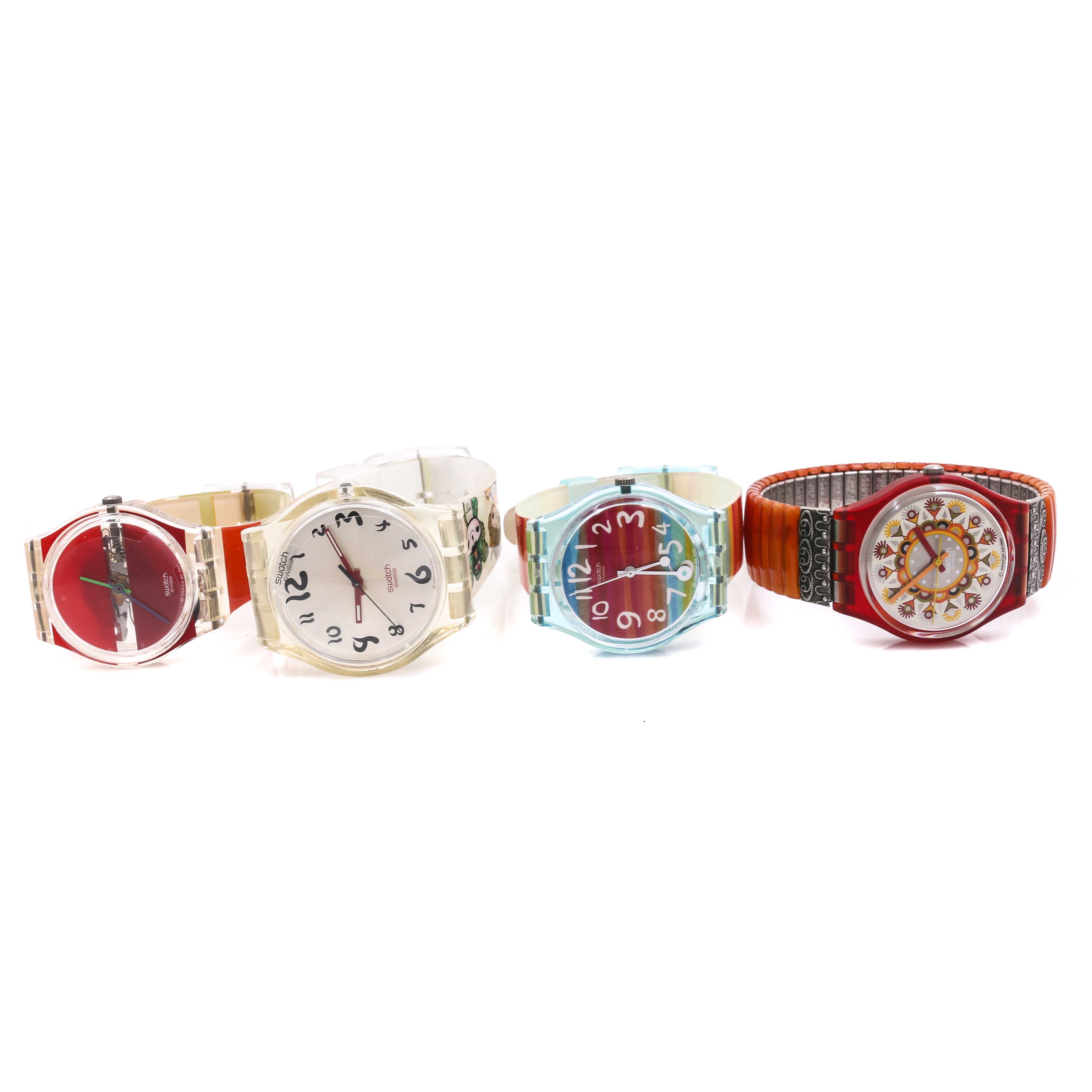 Collection of Swatch Watches Including Olympic Themed Pair