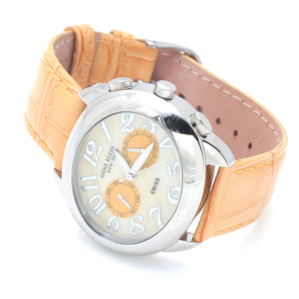 Anne Klein Stainless Steel Mother of Pearl Watch