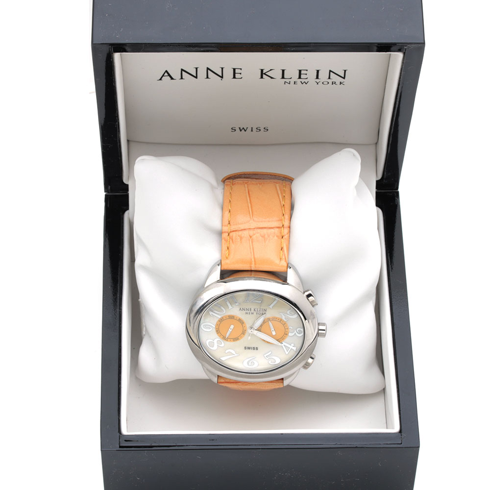 Anne Klein Stainless Steel Mother of Pearl Watch
