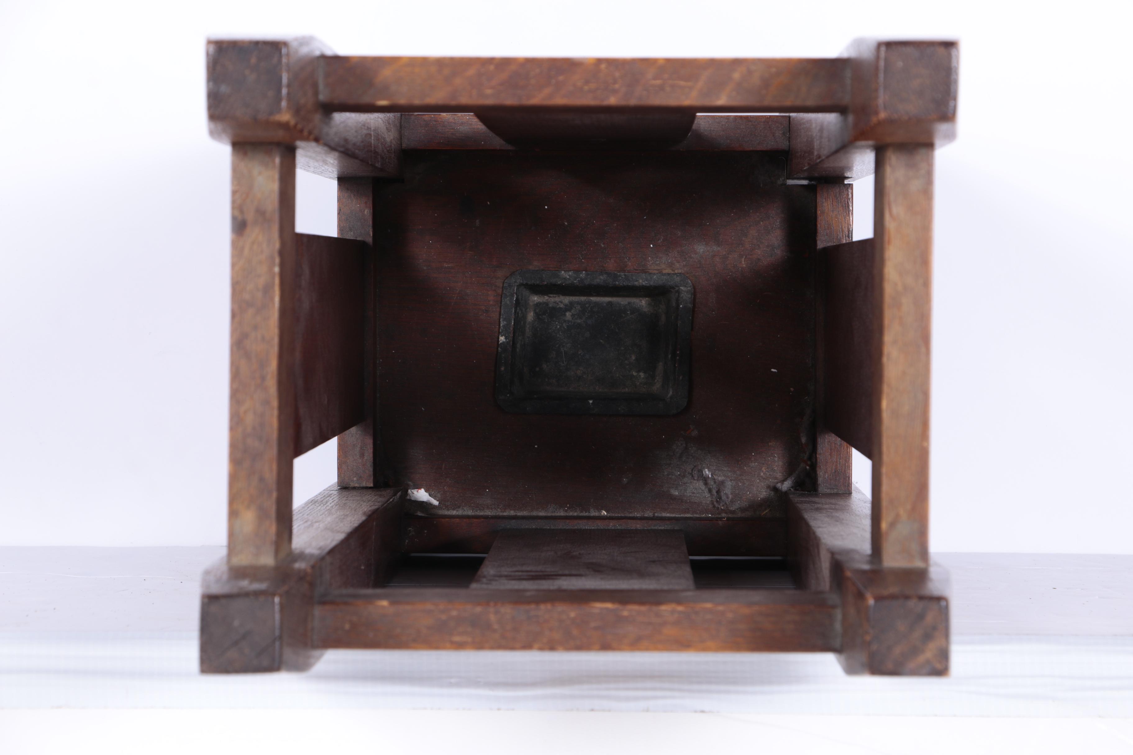 Antique Oak Mission Style Umbrella Rack by Stickley Bros., Circa Early 1900s