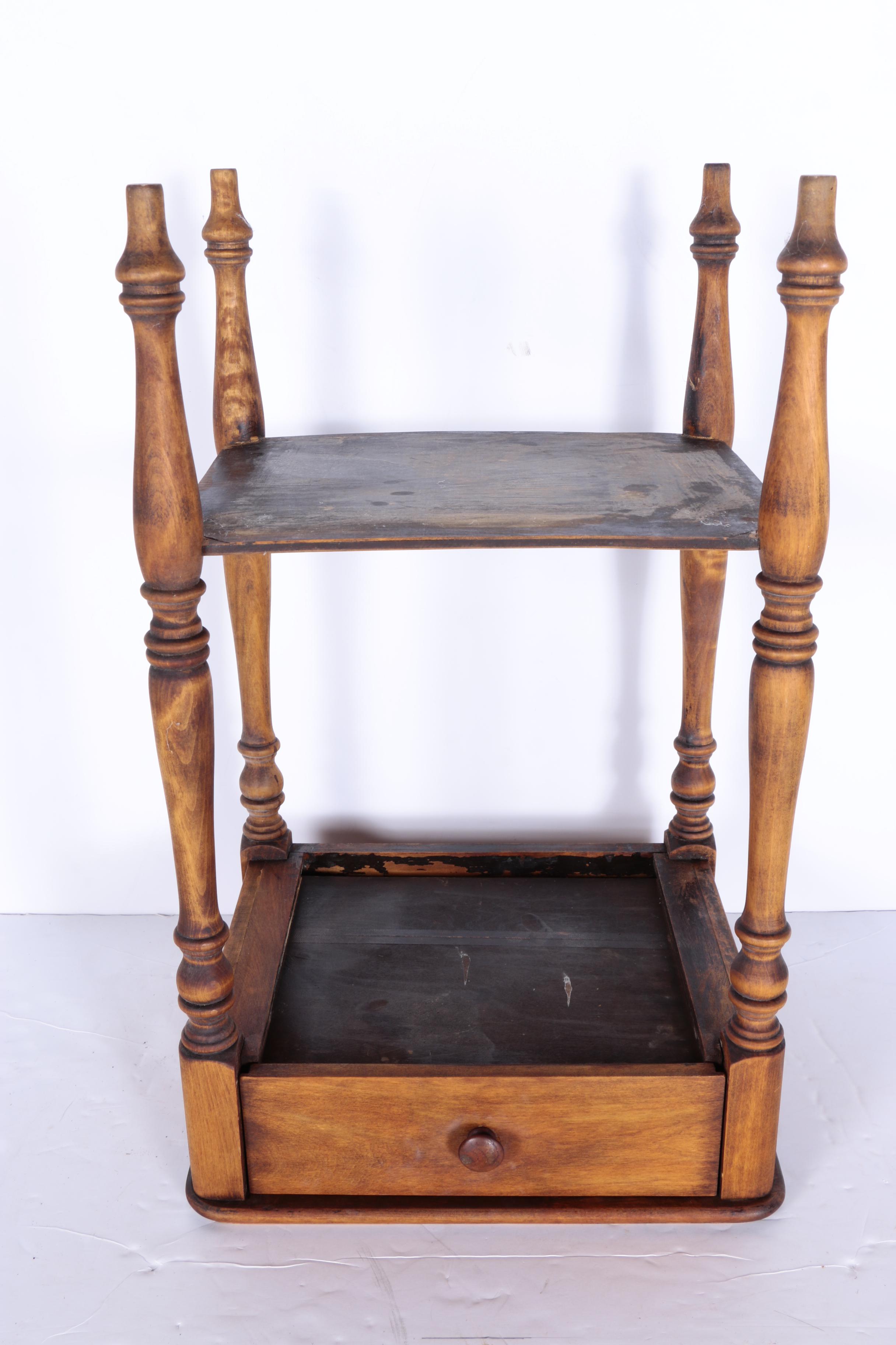 Wooden End Table with Drawer