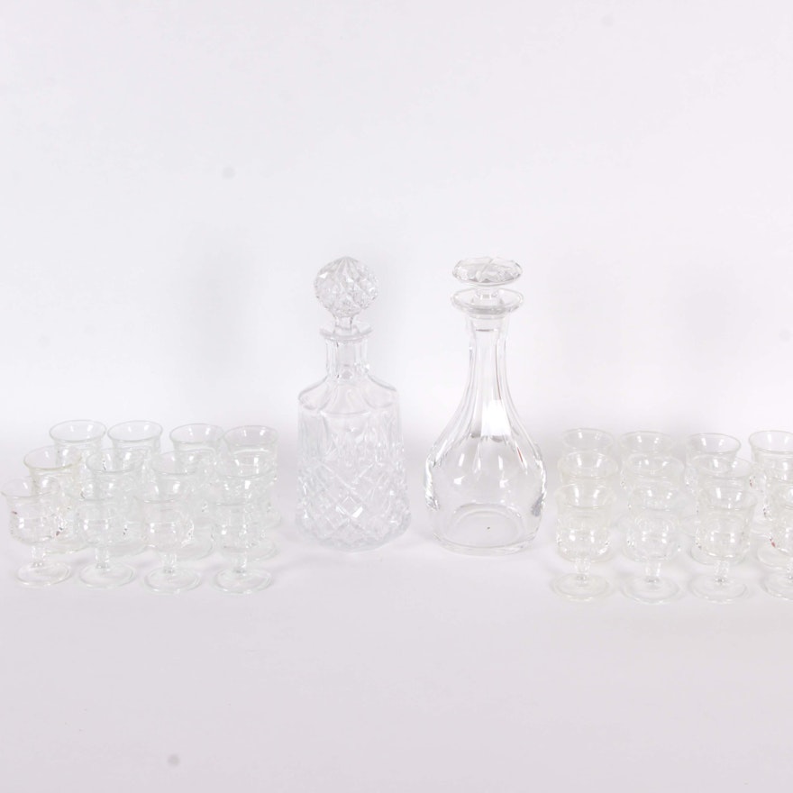Vintage Cordial Glasses and Decanters
