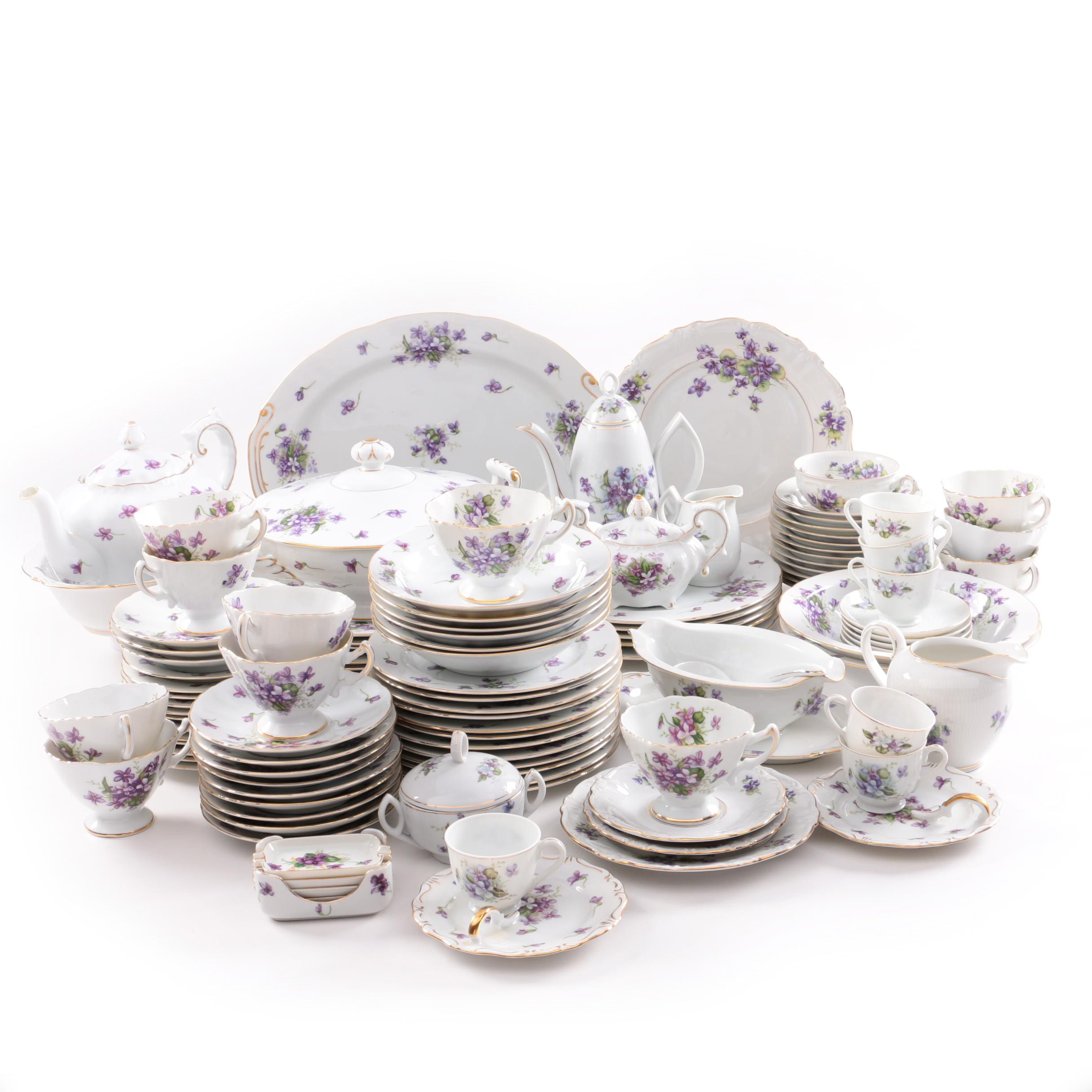 Hand Painted  "Spring Violets"  Rosetti China Service