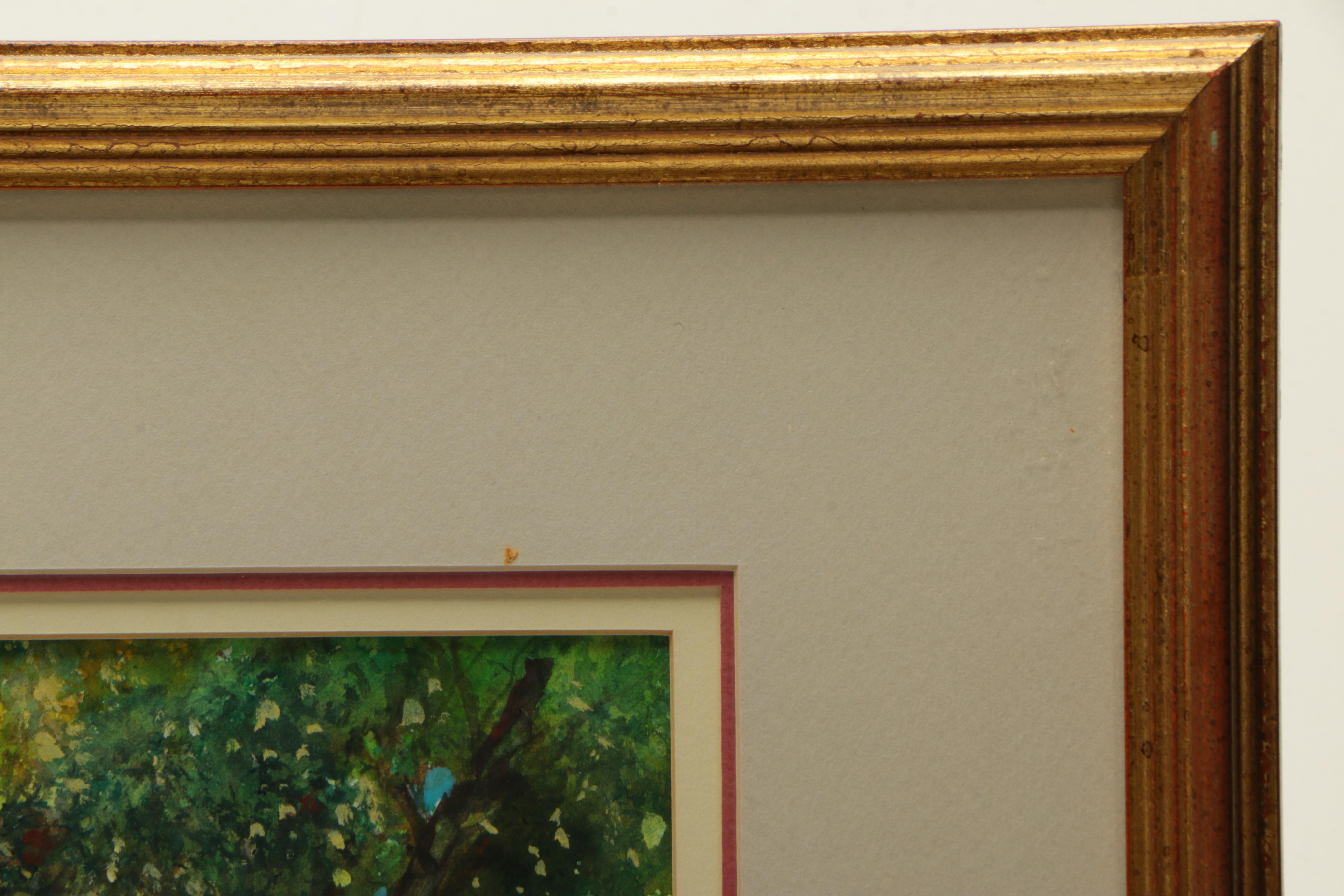 Angelo Gallo 1980 Watercolor Painting on Paper "Sunday Afternoon"