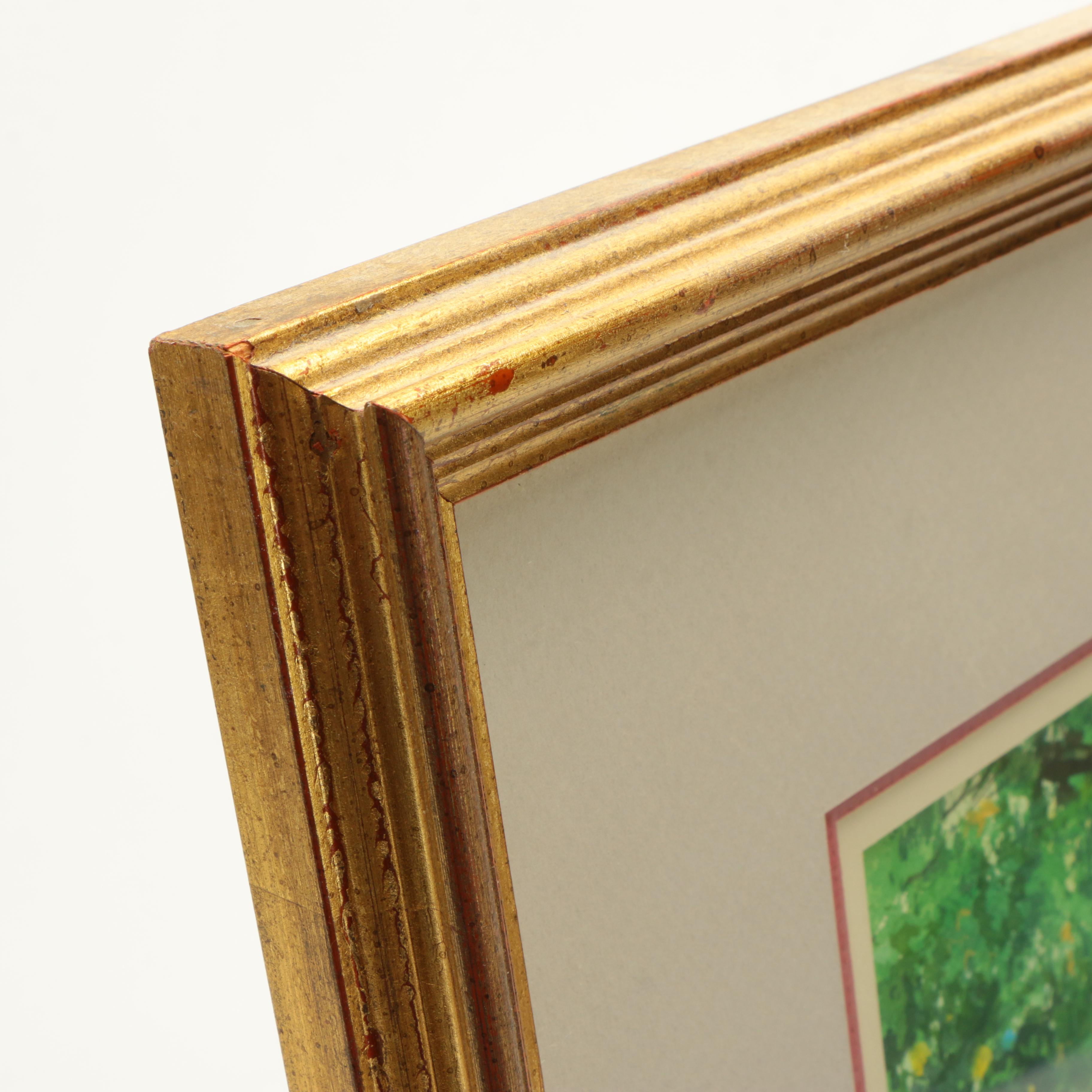 Angelo Gallo 1980 Watercolor Painting on Paper "Sunday Afternoon"