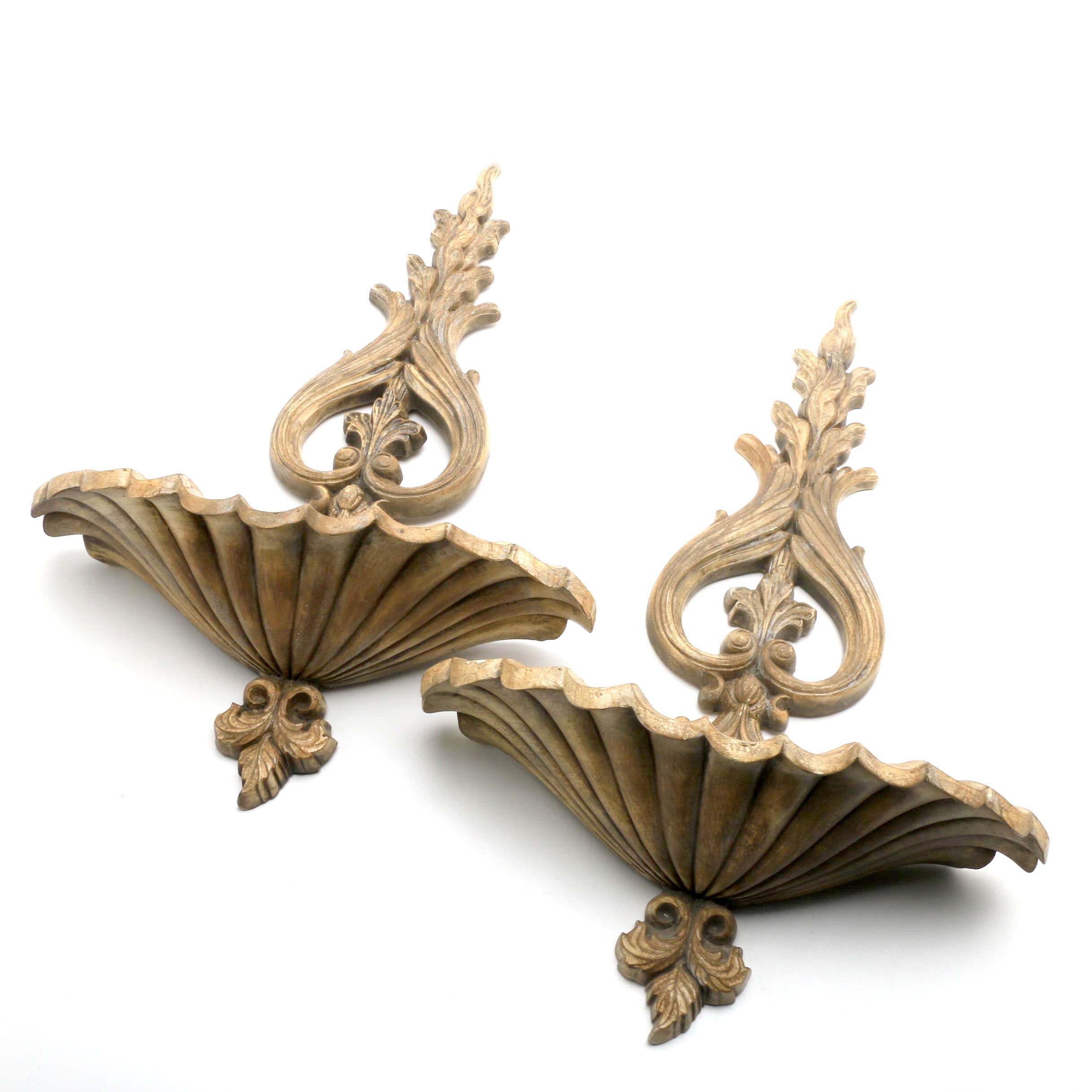 Pair of French Style Wall Hanging Plate Racks